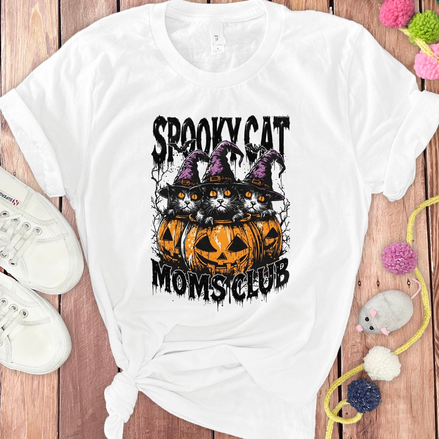 Spooky Cat Moms Club Halloween Graphic Tee product