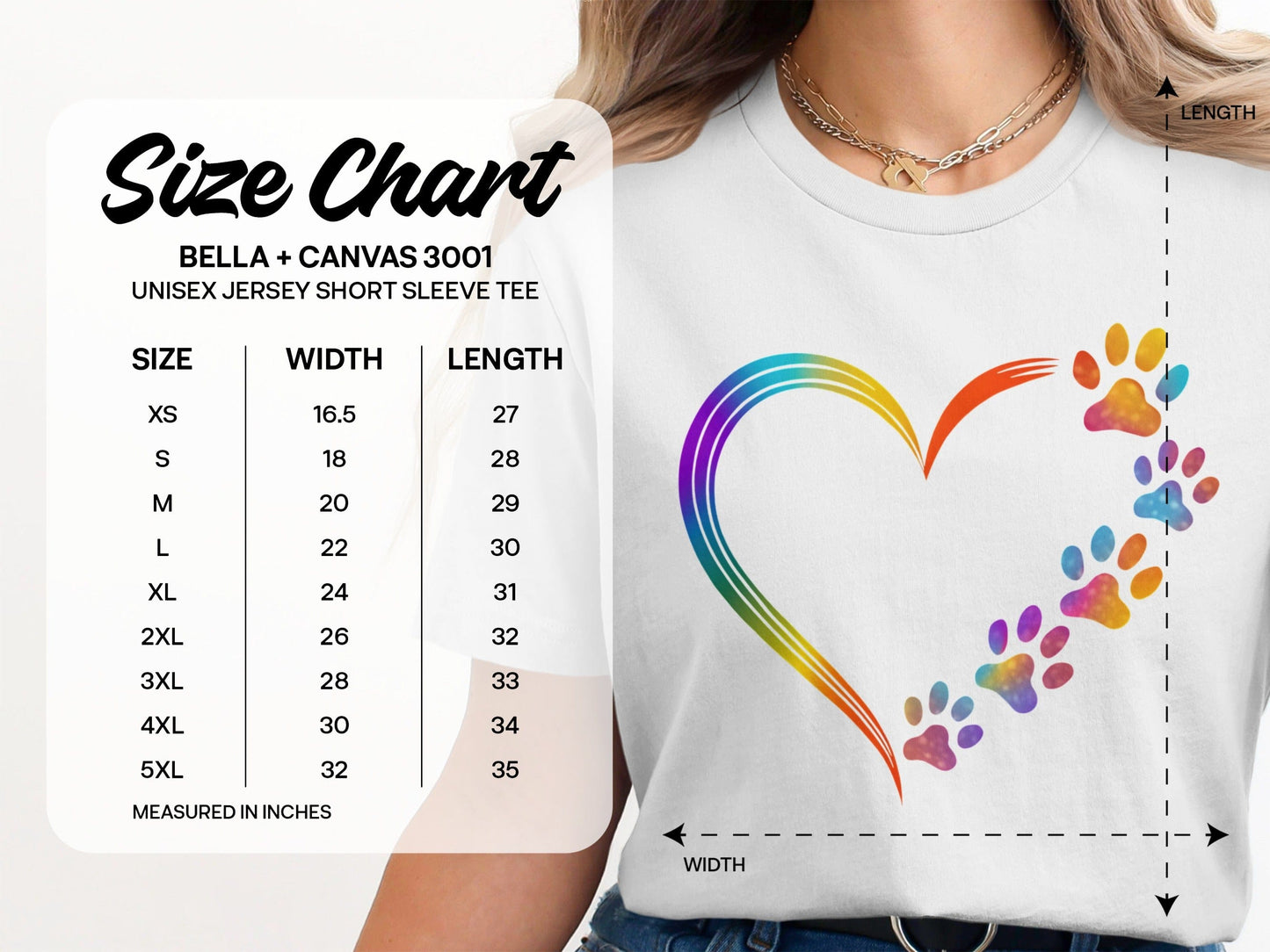 Rainbow Heart and Paw Prints Graphic Tee product