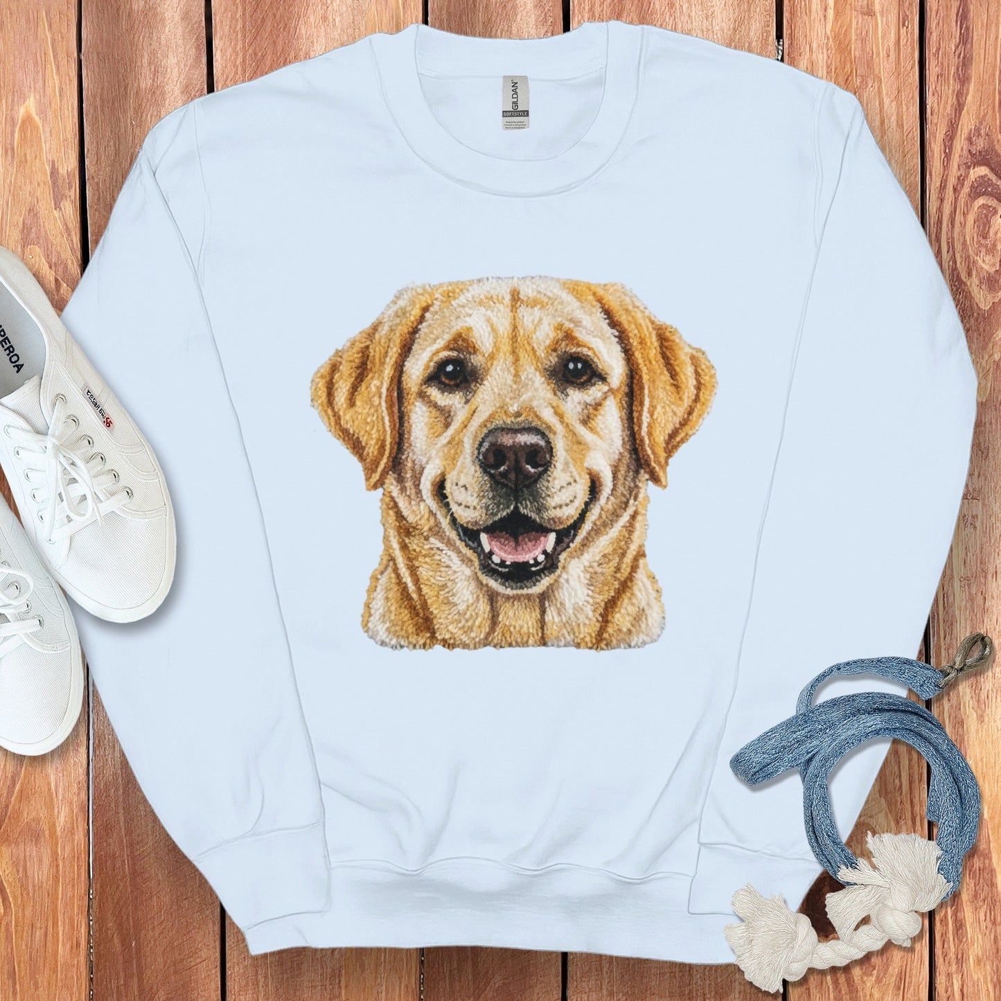 Labrador Retriever face printed on sweatshirt