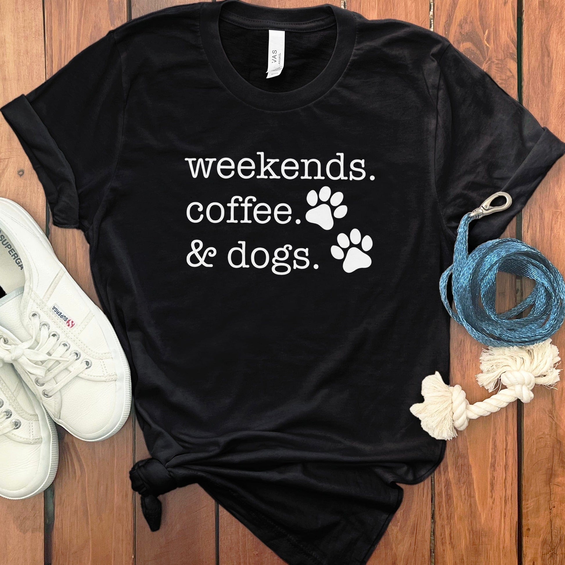 Weekends Coffee and Dogs Quote T-Shirt product