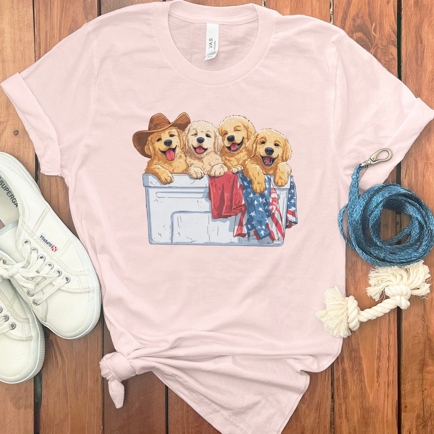 Adorable Four Puppies in Cooler Graphic T-shirt product type
