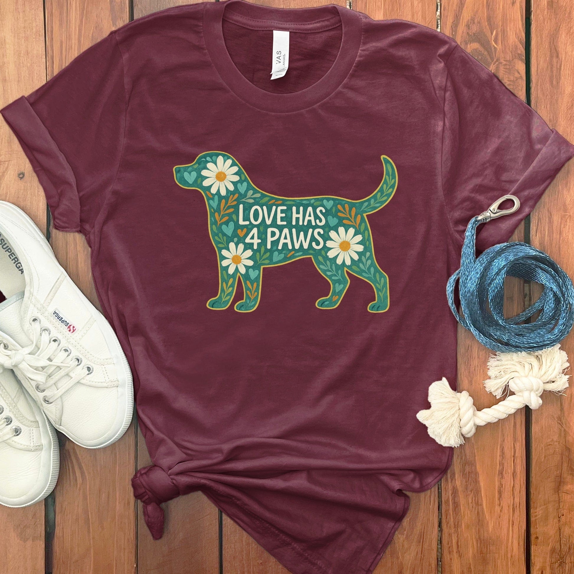 Love Has 4 Paws Dog Design T-Shirt product type