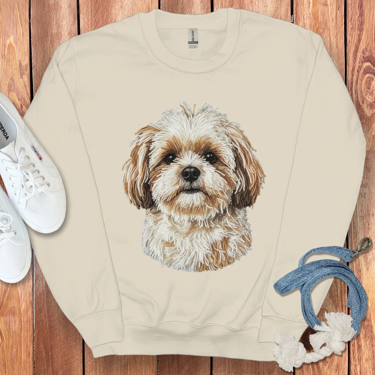 Adorable Shih Tzu Puppy Print on Casual Pullover