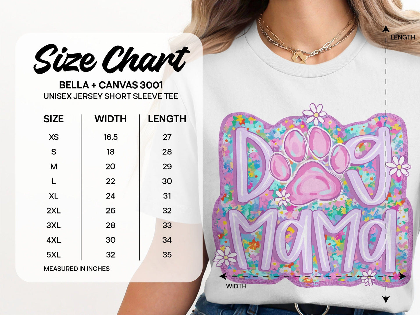 Dog Mama Colorful Floral Paw Print Shirt product type