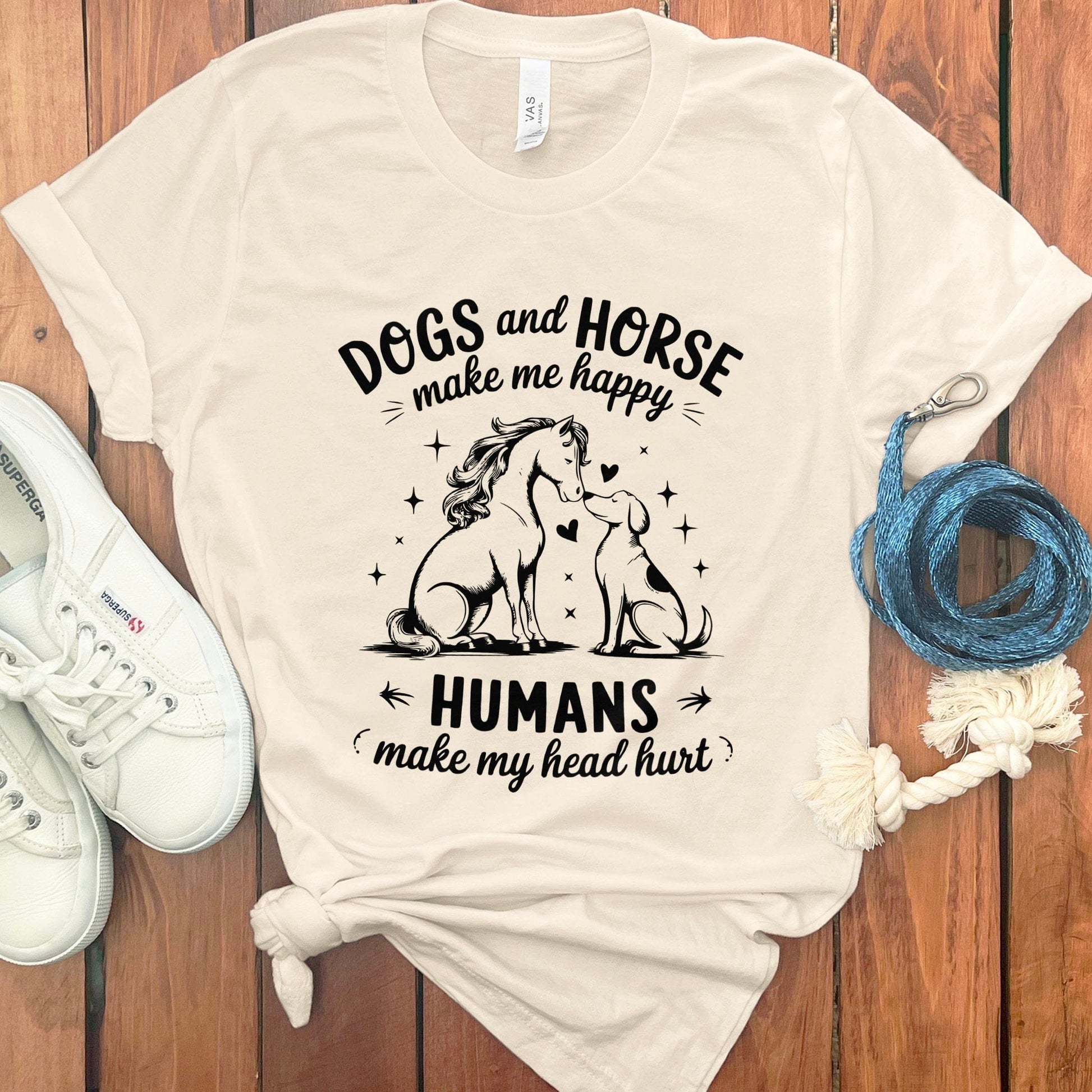 Dogs and Horse Make Me Happy Humans T-Shirt product
