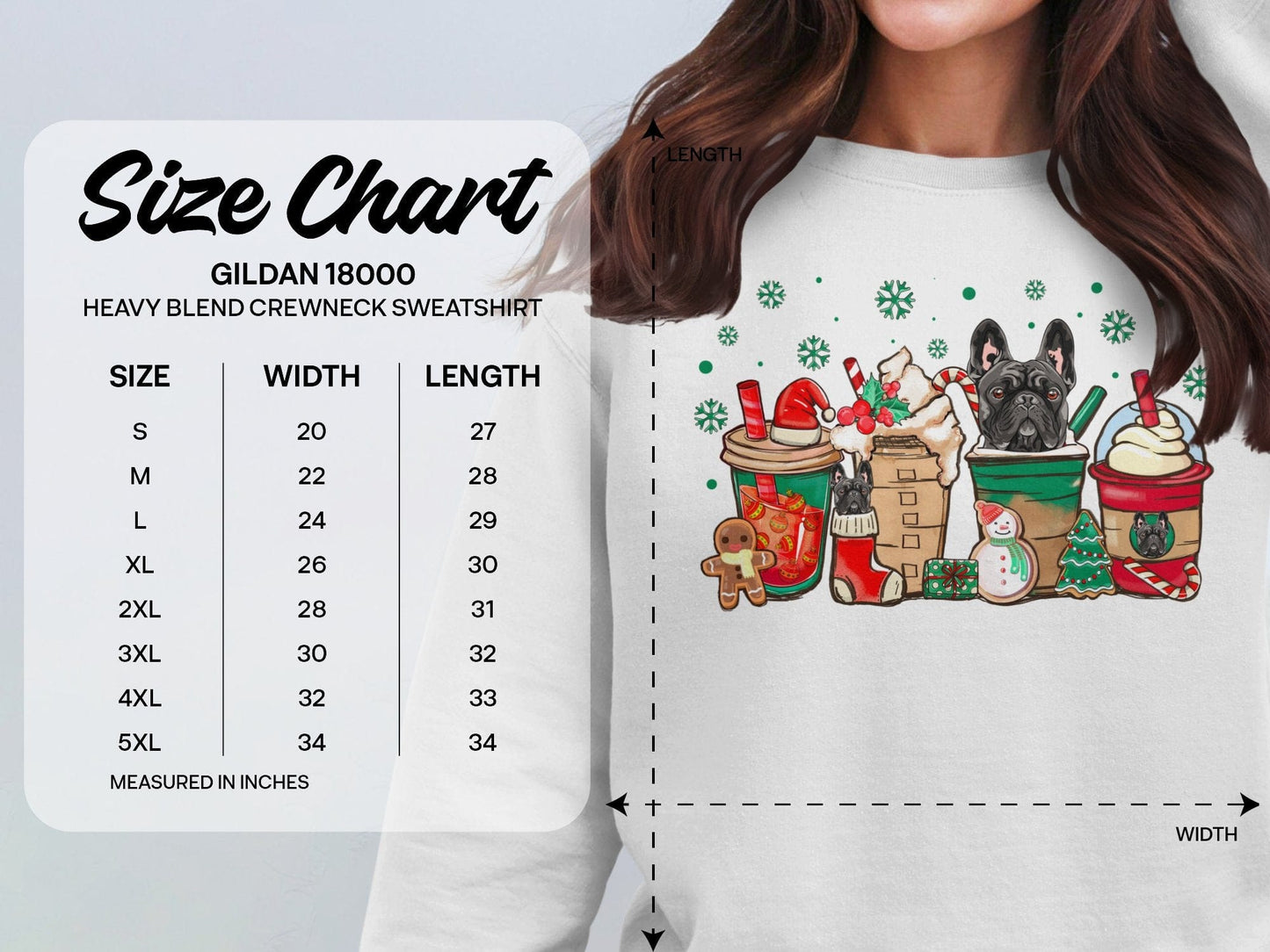 CHRISTMAS FRENCH BULLDOGS COFFEE SWEATSHIRT