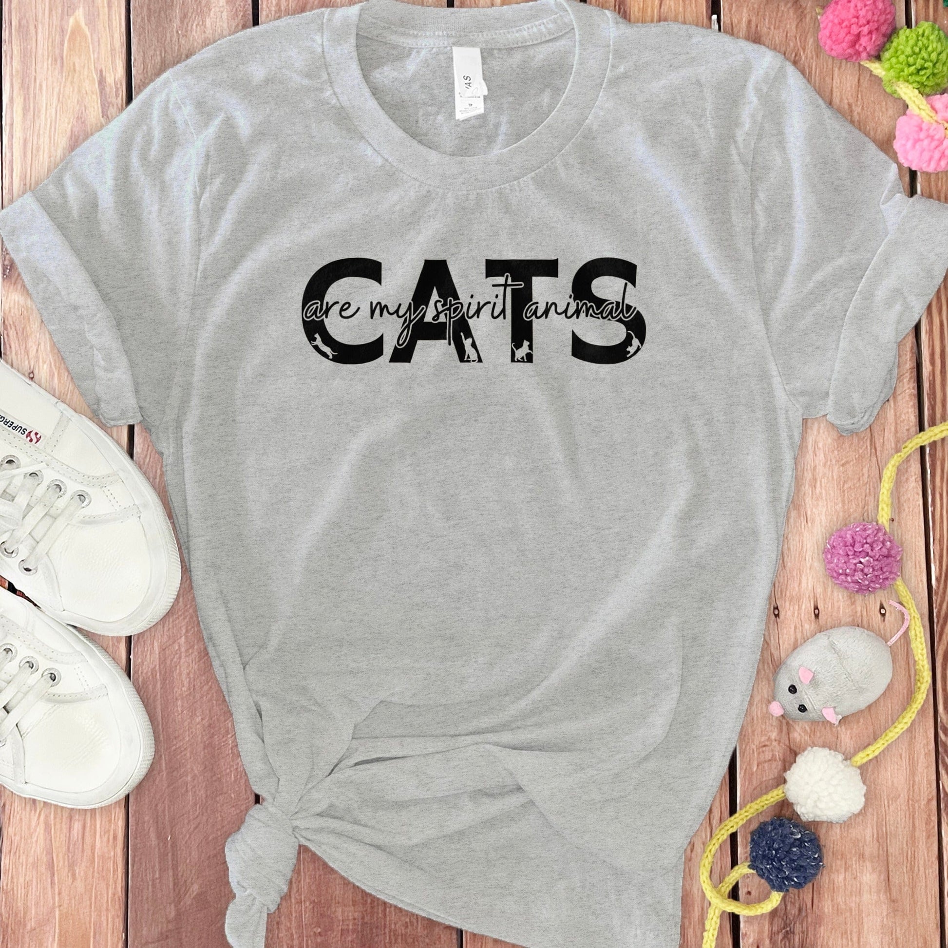 Cats Are My Spirit Animal Grey T-Shirt product type