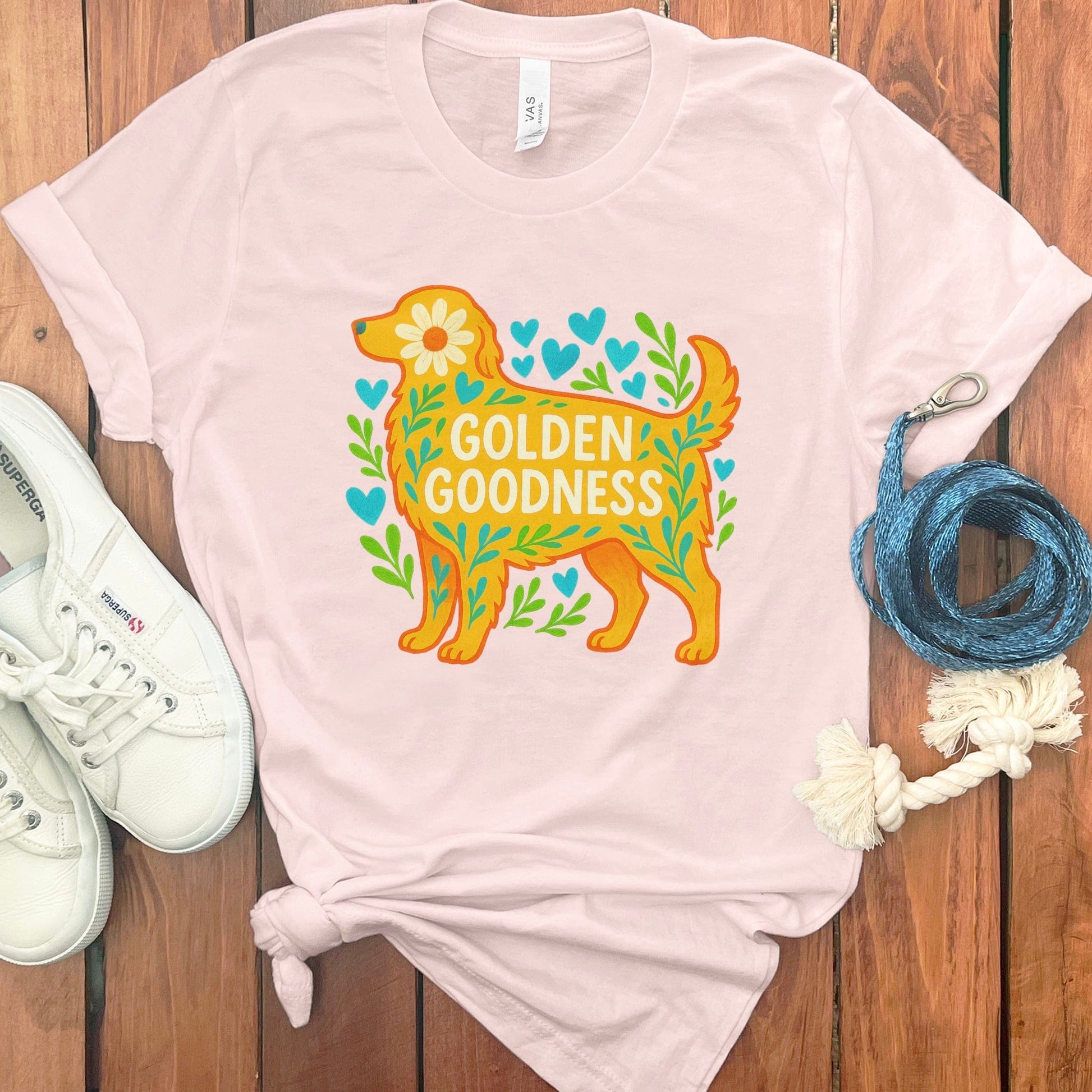 Golden Goodness Colorful Design Dog Graphic T-Shirt product type