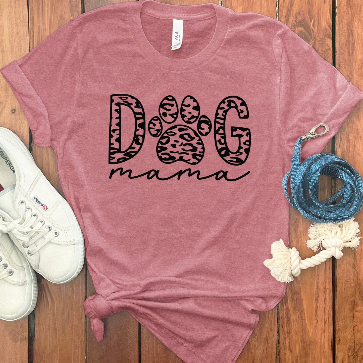 Dog Mama Leopard Print Paw Graphic T-Shirt product type