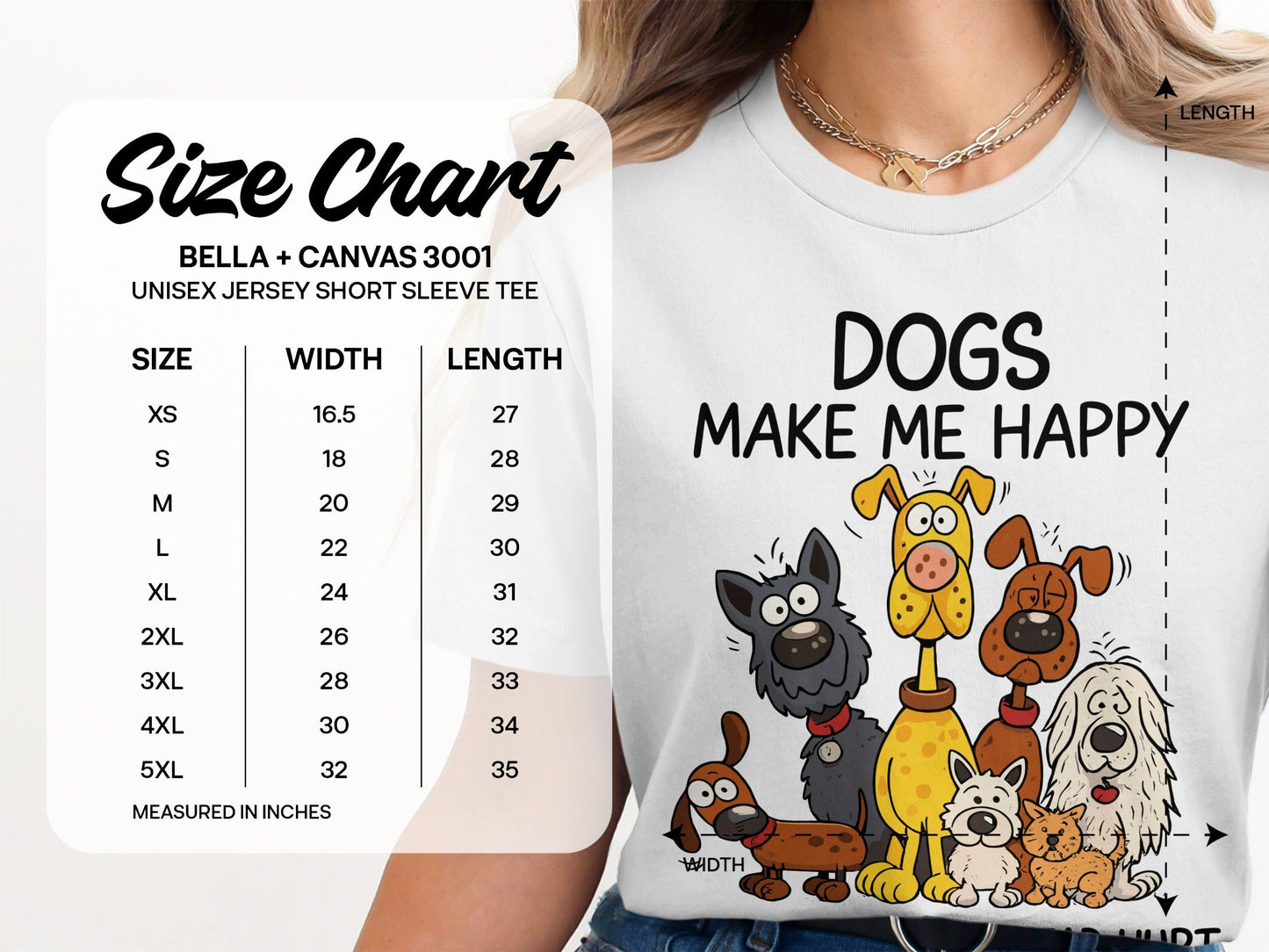 Dogs Make Me Happy Unisex Short Sleeve Tee product type