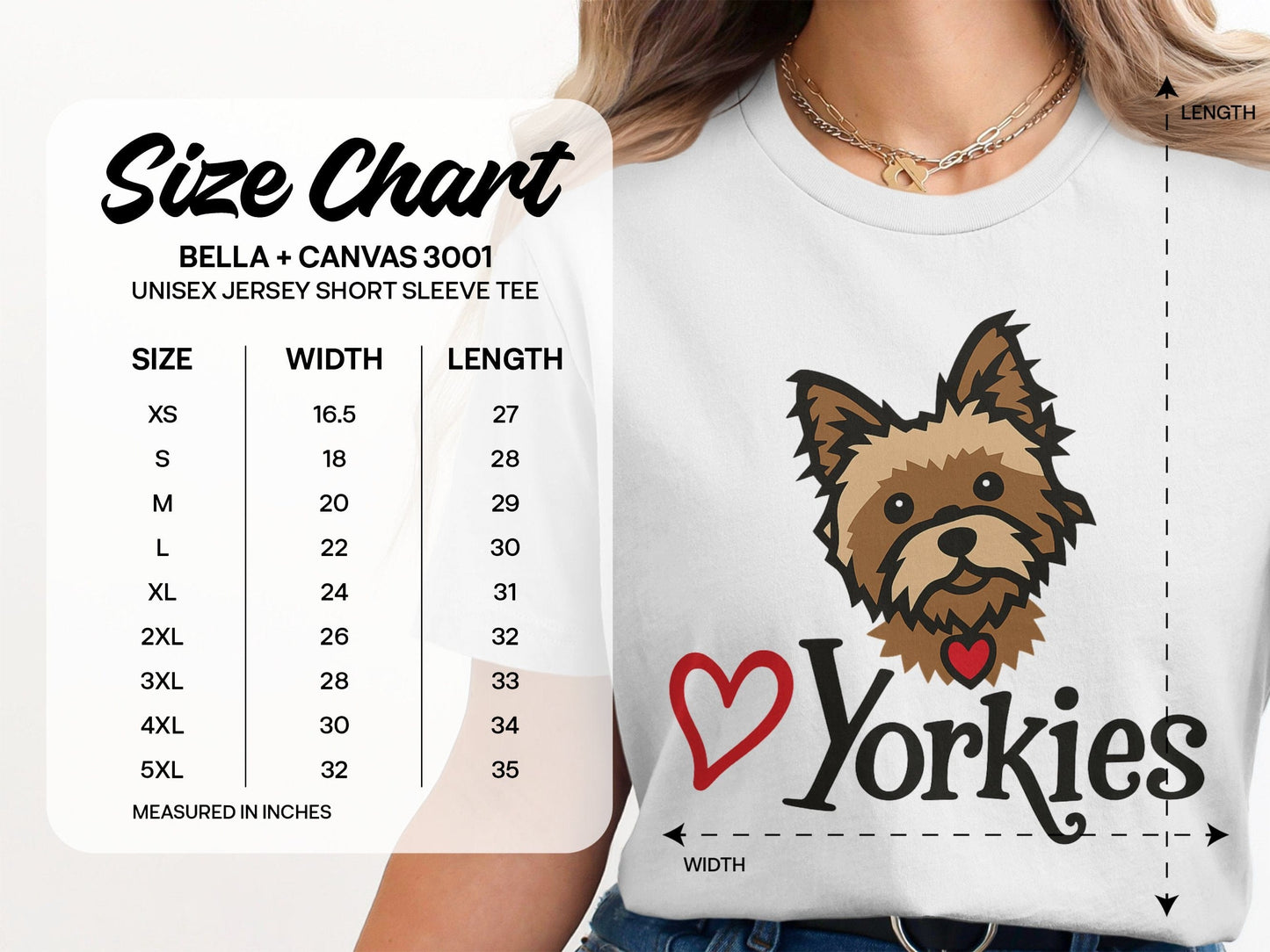 Cute Yorkies Heart Design Unisex Jersey Short Sleeve product