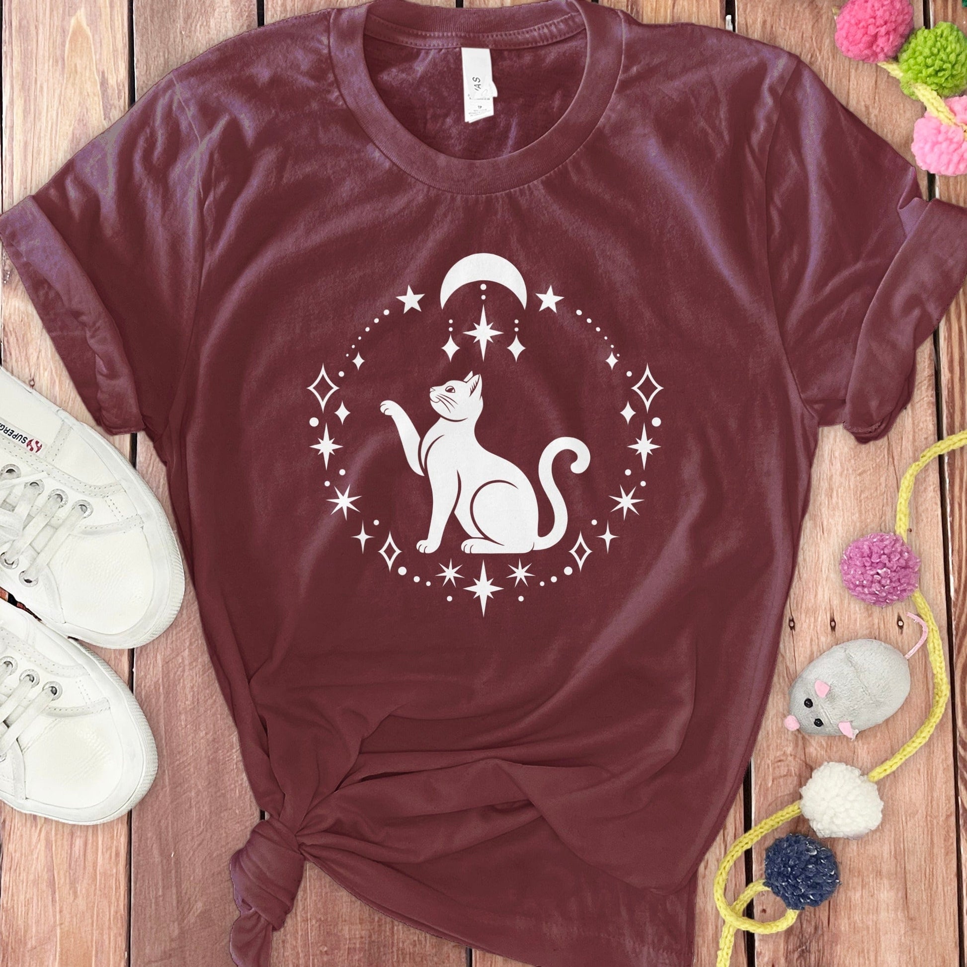 Whimsical Moon Cat Graphic Short Sleeve Tee product type