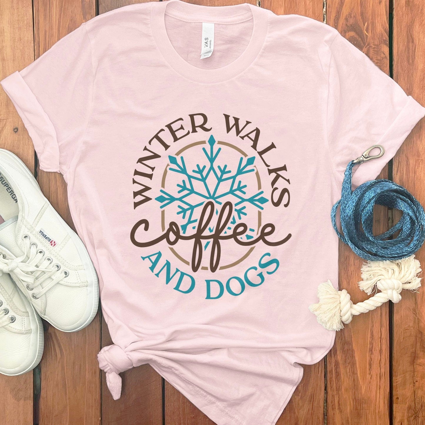 Winter Walks Coffee And Dogs Printed T-shirt product