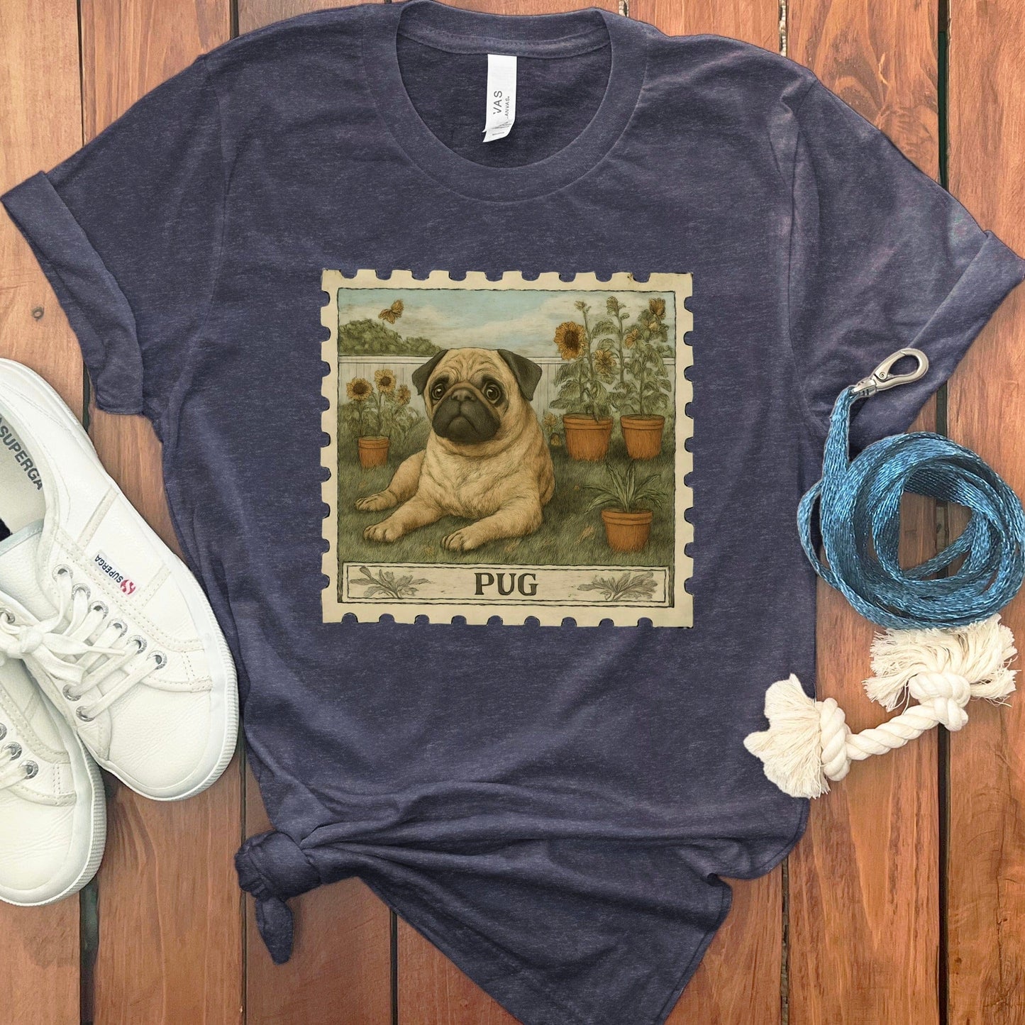 Adorable Pug Stamp Graphic Illustration T-Shirt product