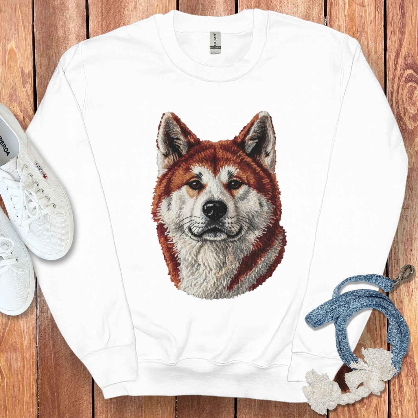 Realistic Husky Dog Face Sweatshirt For Animal Lovers Product