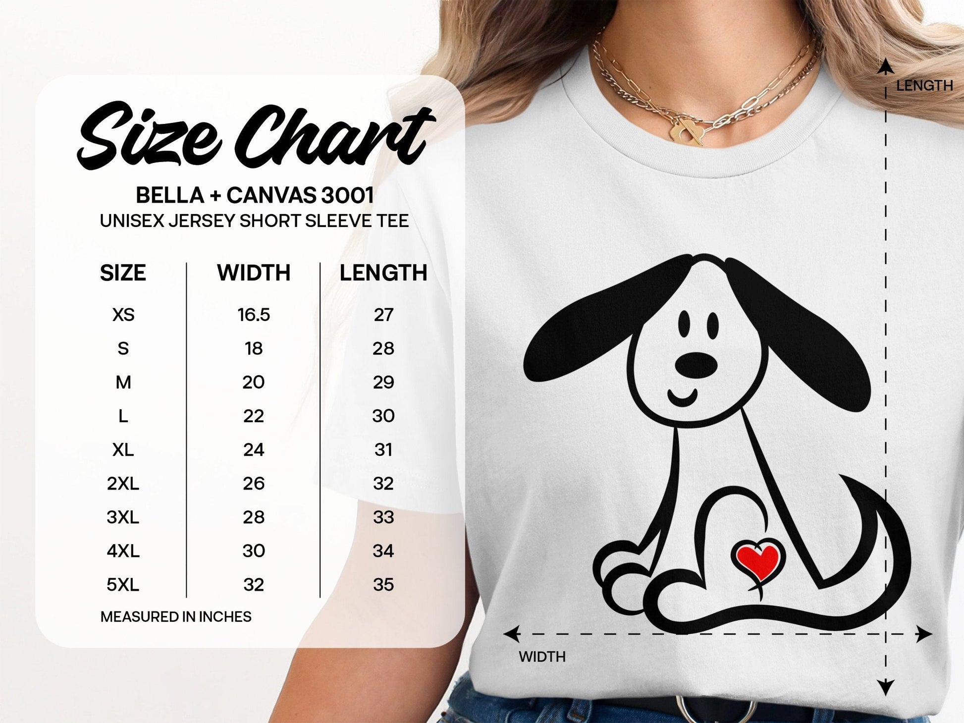 Cute Sitting Dog with Heart Unisex T-Shirt product type