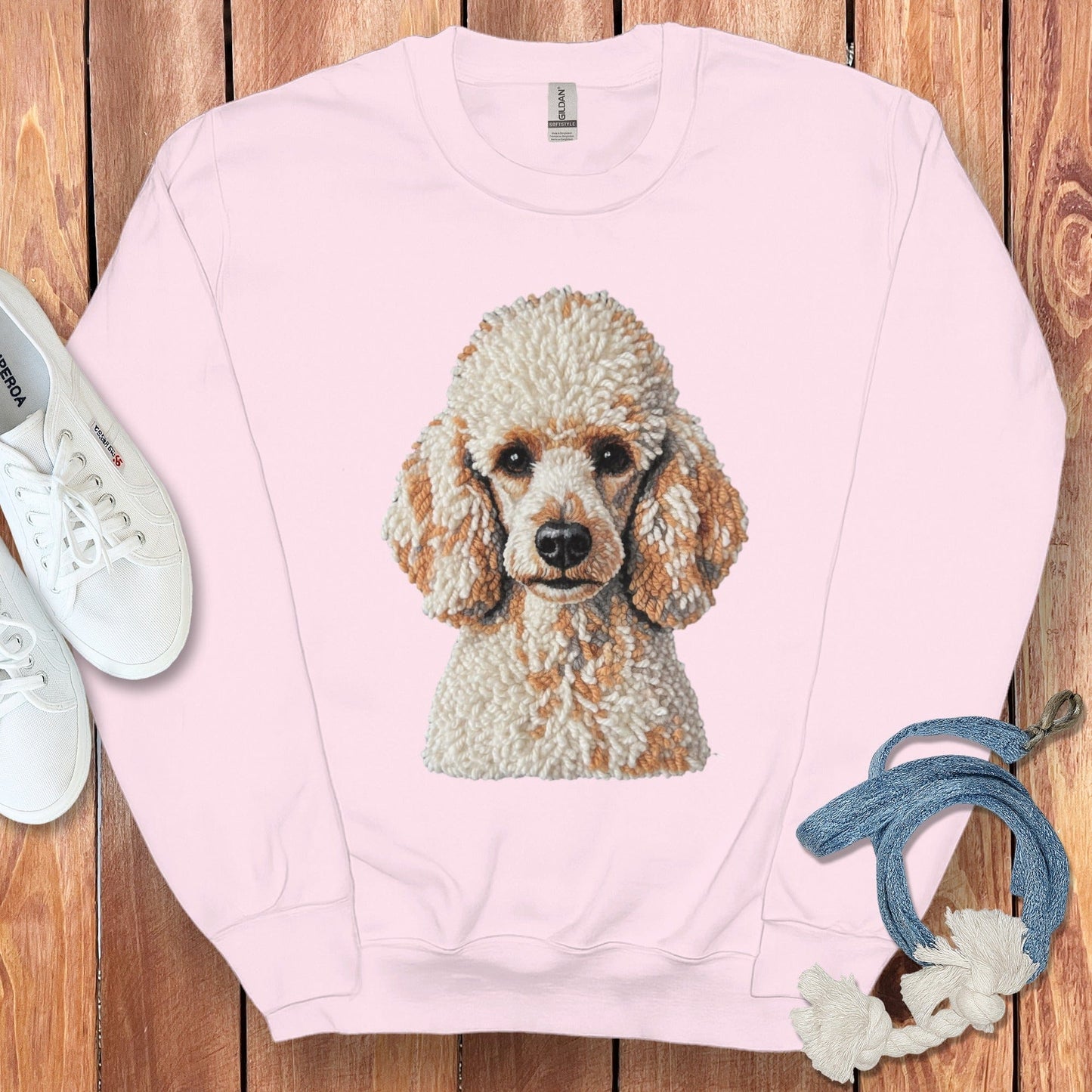 White Poodle Print Long Sleeve Clothing Product