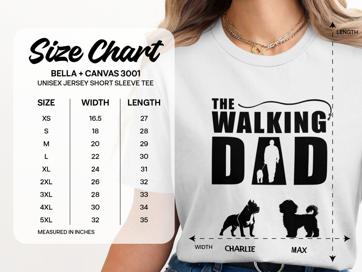 PERSONALIZED WALKING DAD MOM T-SHIRT