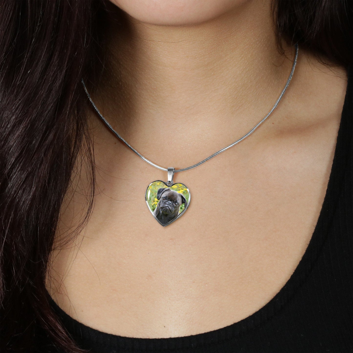 CUSTOM PET PHOTO HEART NECKLACE - RAINBOW BRIDGE