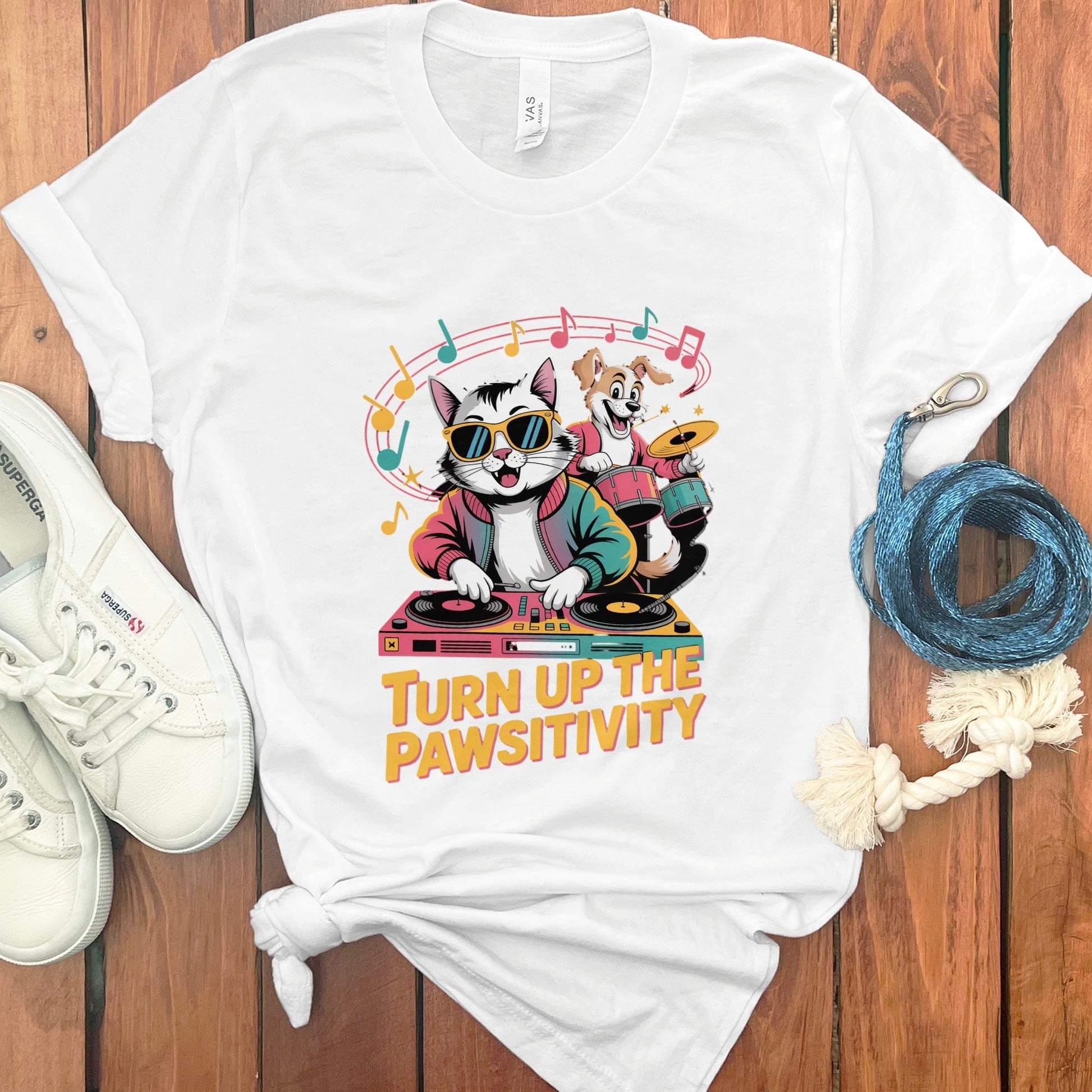 Turn Up The Pawsitivity Graphic Tee Shirt product