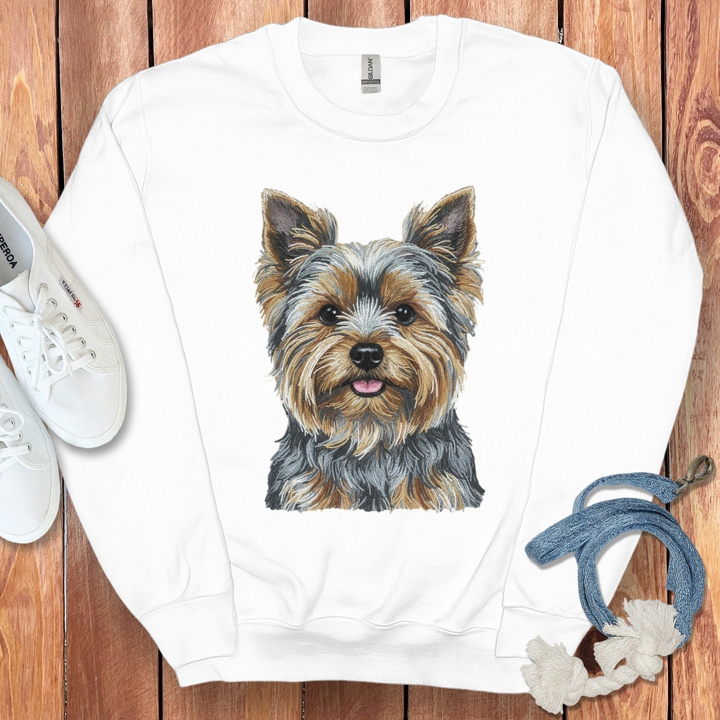 Adorable Yorkshire Terrier Dog Illustration Sweatshirt