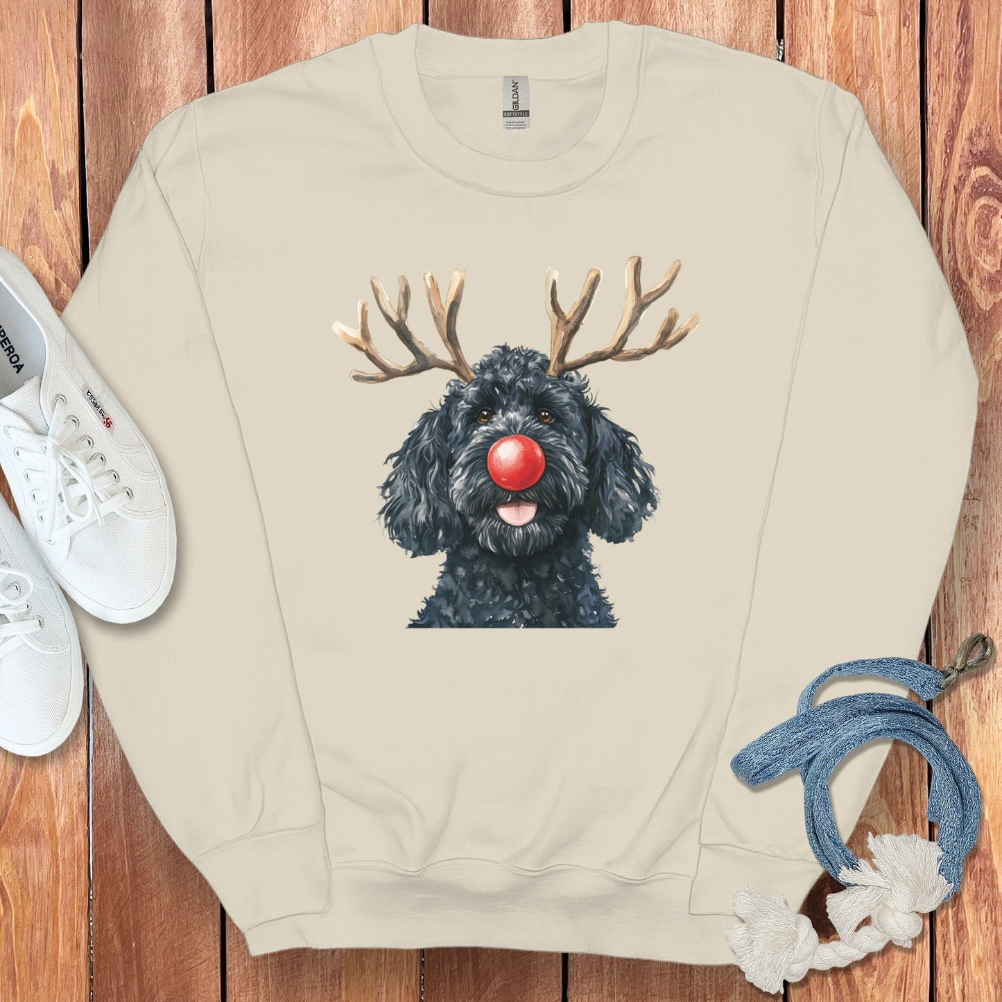 BLACK DOODLE HOLIDAY SWEATSHIRT