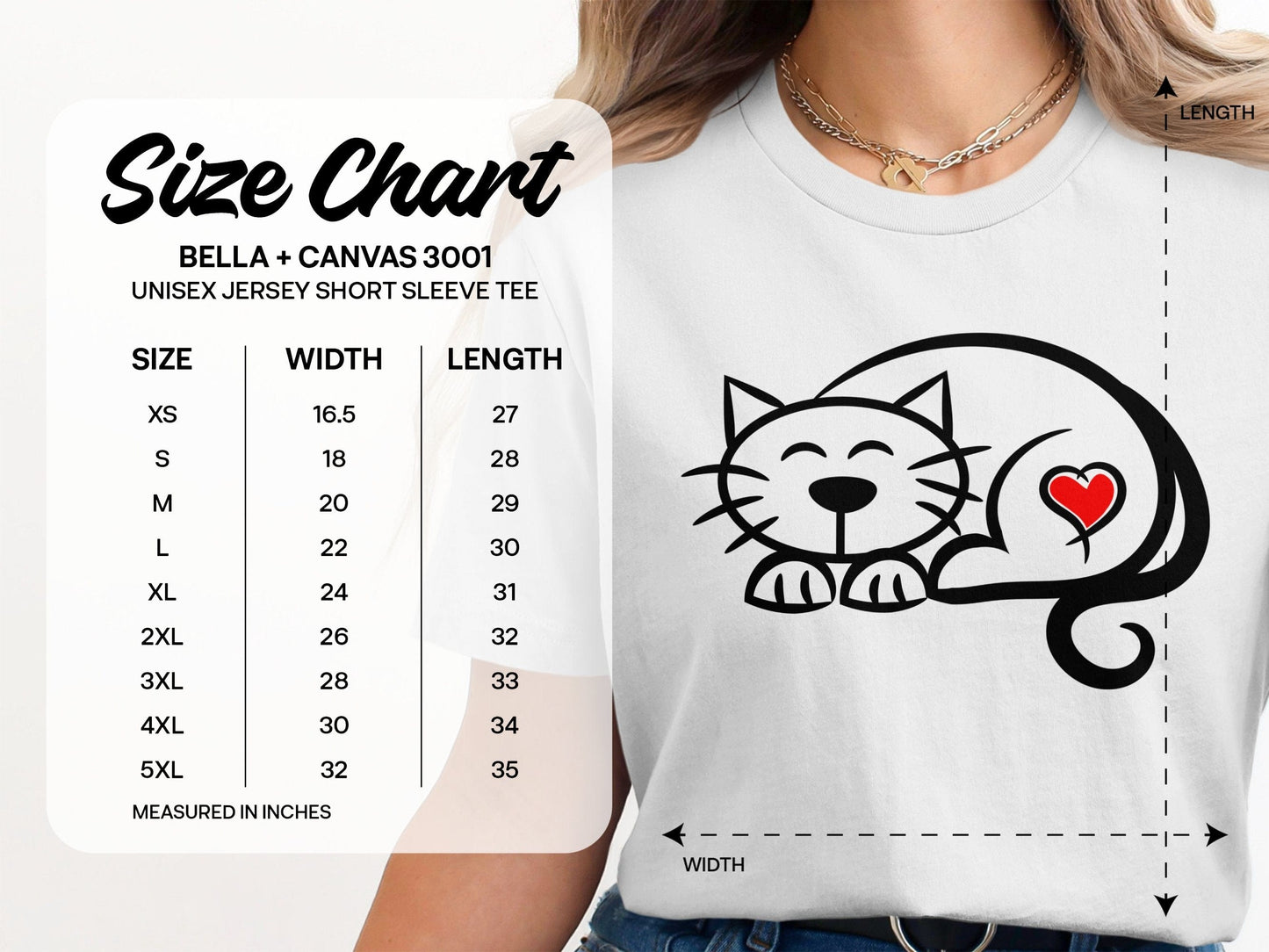 Cute Cat with Heart Unisex Jersey Short Sleeve Tee product