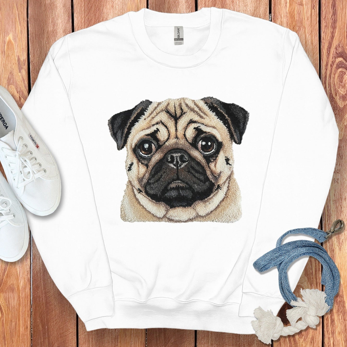 Adorable Pug Face Sweatshirt for Dog Lovers