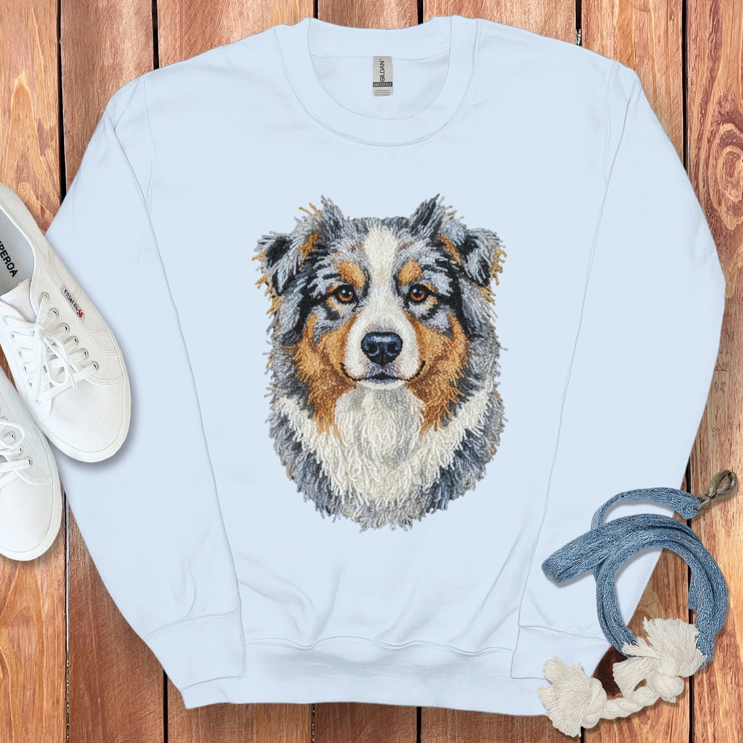 Cozy Long Sleeve with Australian Shepherd Design