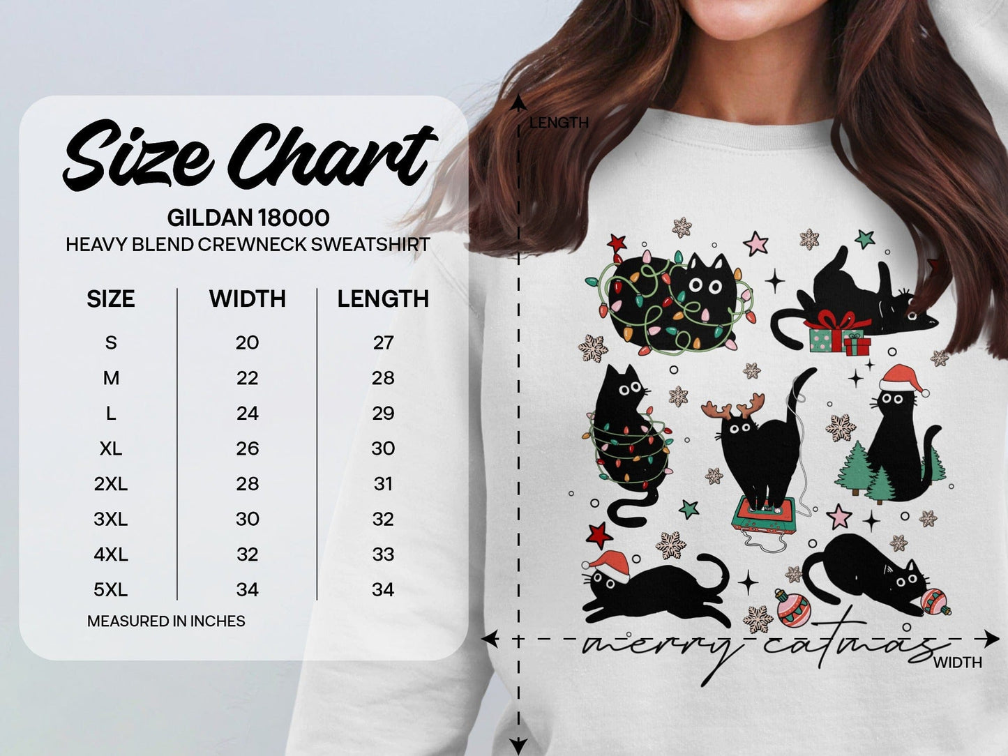 Cozy Holiday Cat Sweatshirt Perfect for Festive Season