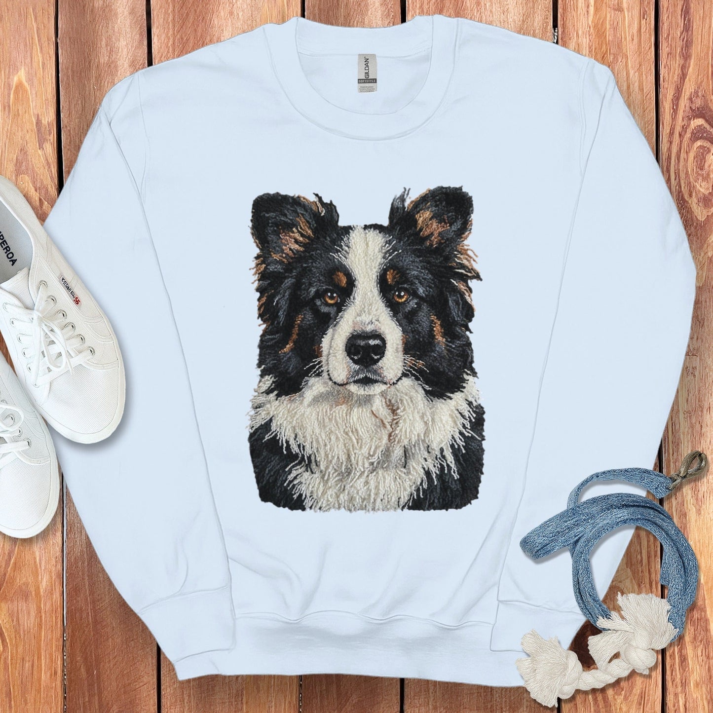 Border Collie Dog Print Sweatshirt Cozy Pet Lover Apparel