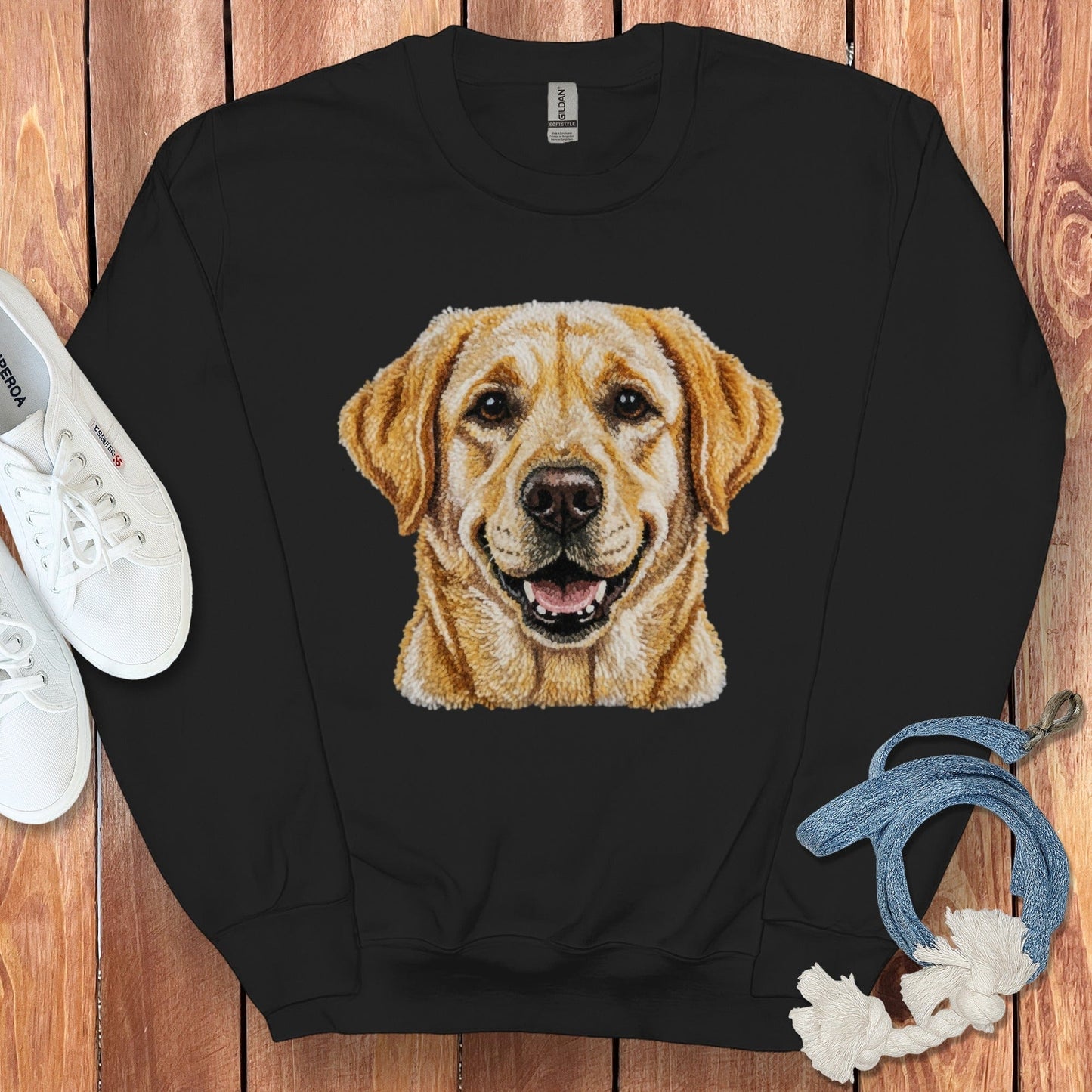 Cute Yellow Labrador Dog Face Design Sweatshirt