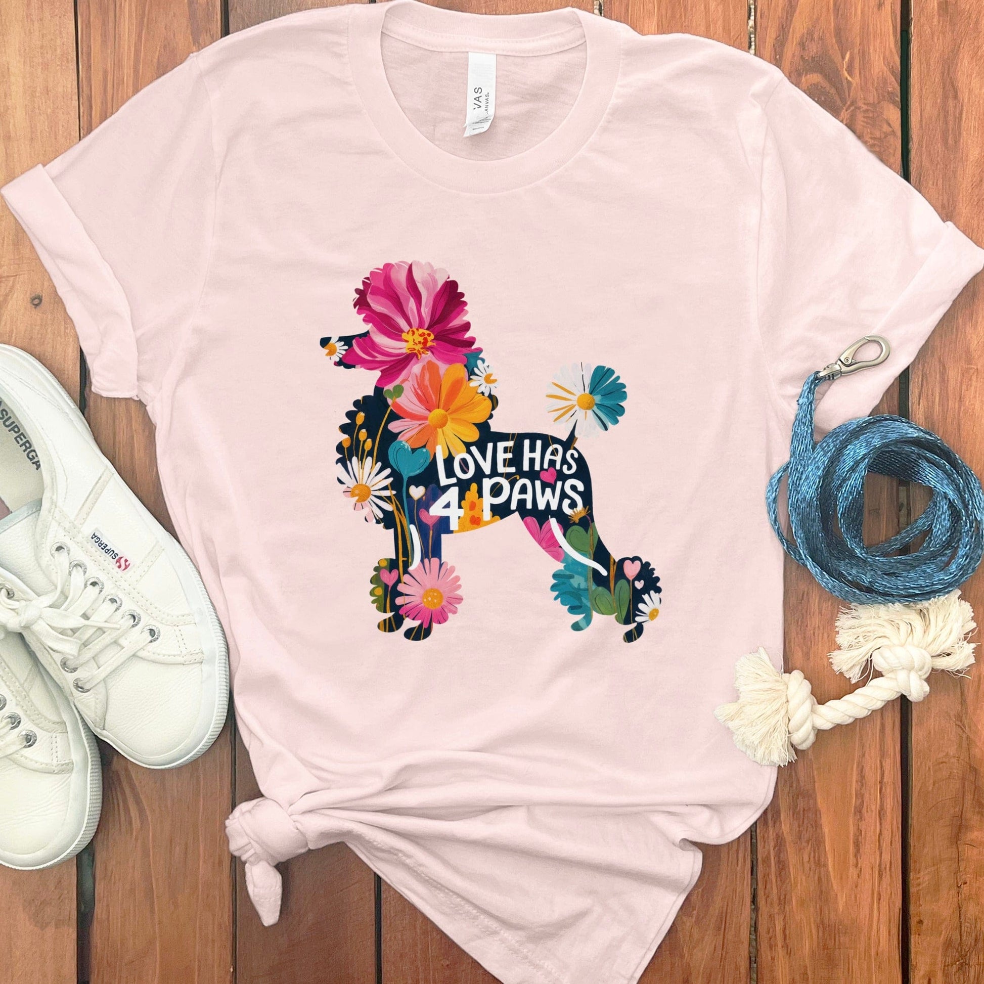 Floral Love Has 4 Paws Graphic Tee Shirt product