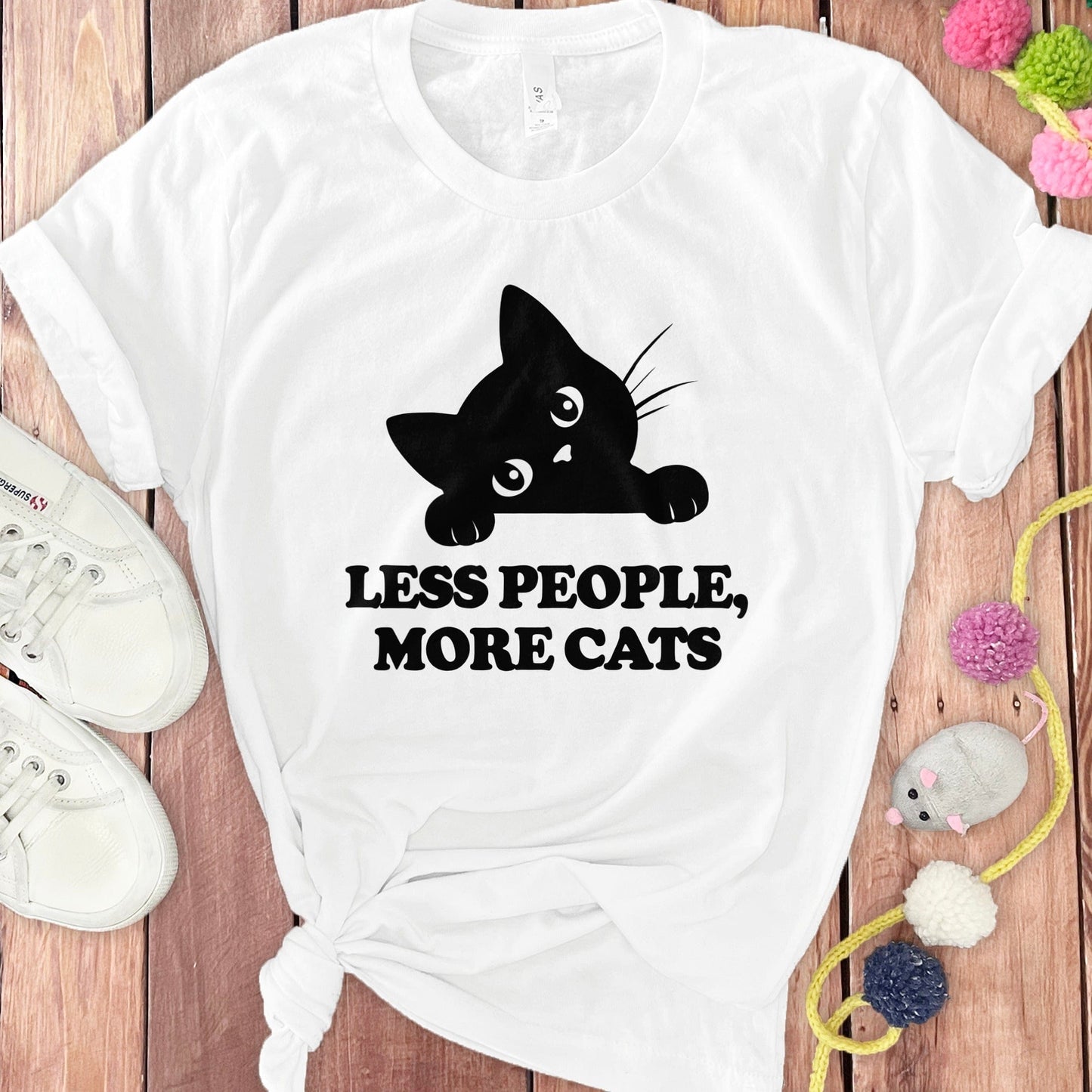 Less People More Cats Graphic Tee Shirt product type
