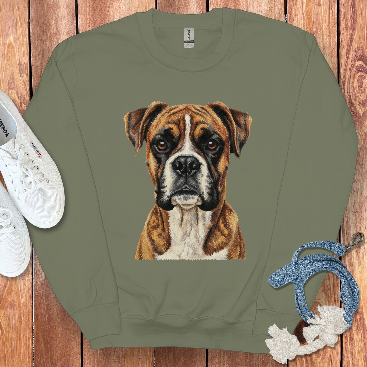Realistic Boxer Dog Crewneck Sweatshirt Product