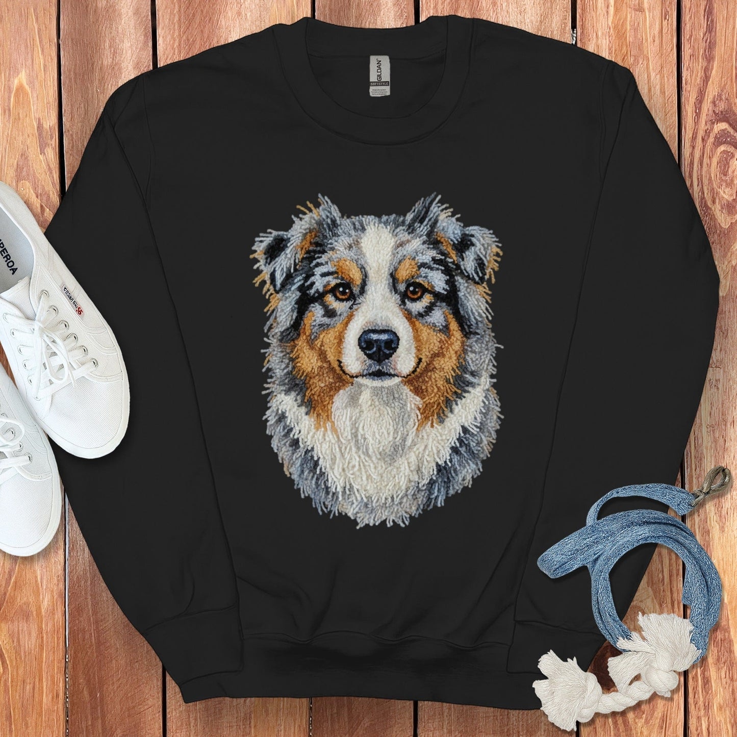 Stunning Dog Portrait Embroidered Sweatshirt Design