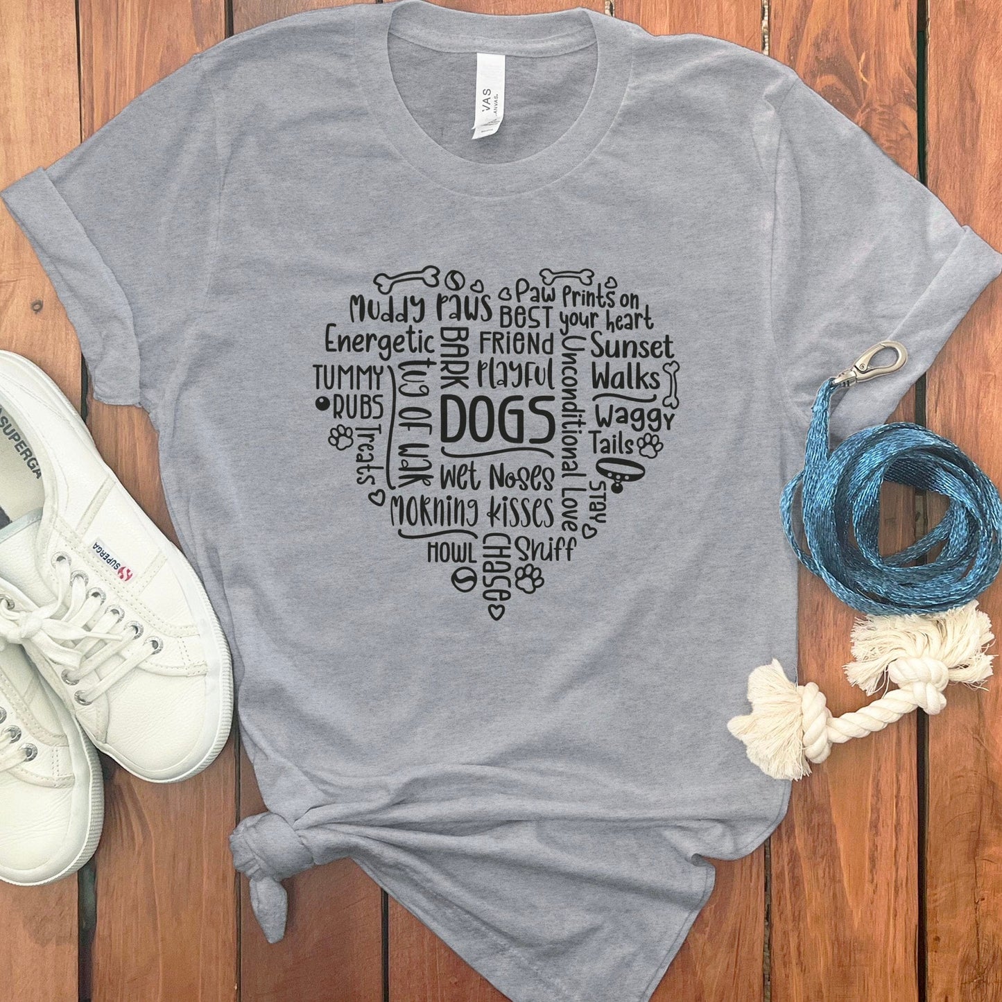 Heart Shaped Words and Phrases Grey Dogs Product