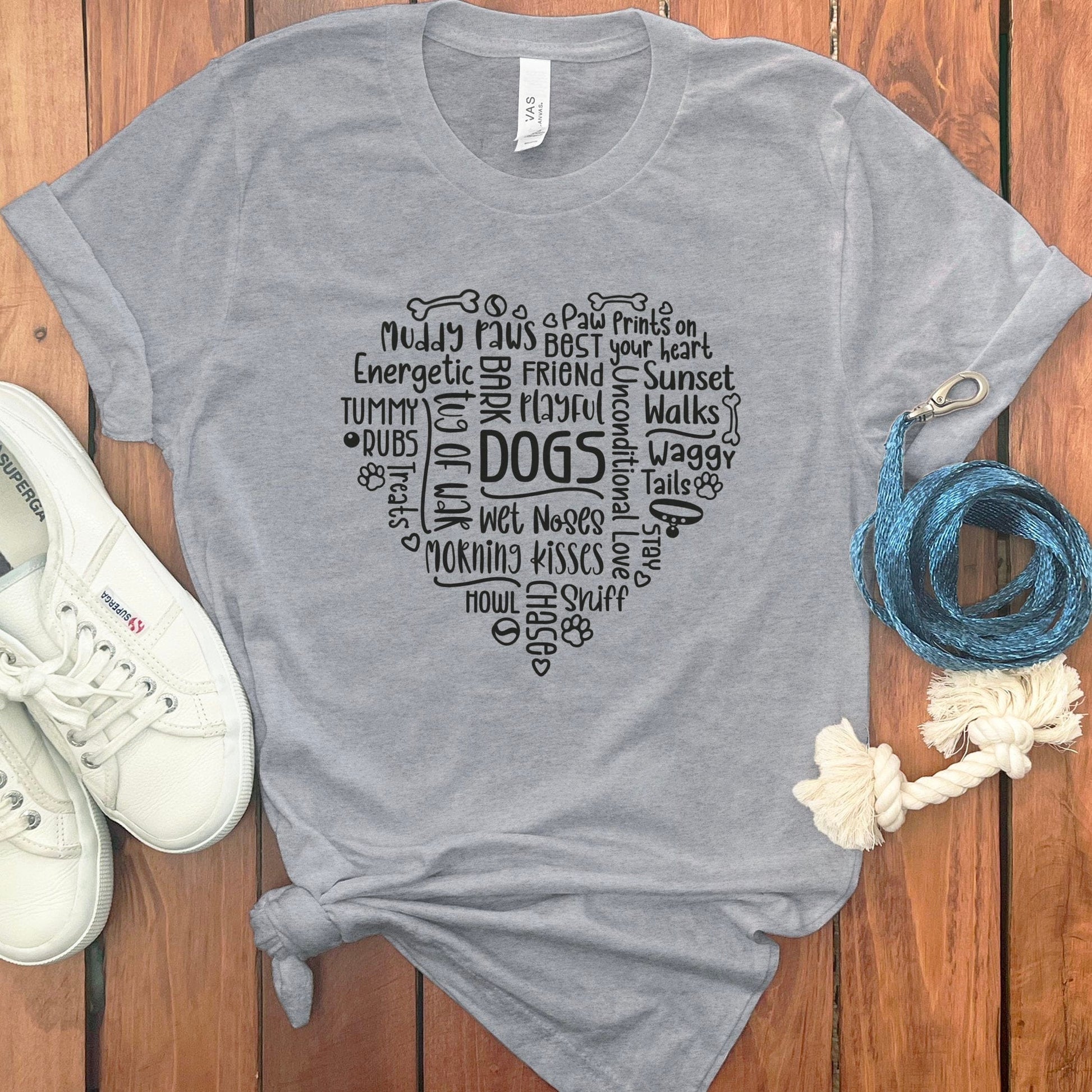 Heart Shaped Words and Phrases Grey Dogs Product
