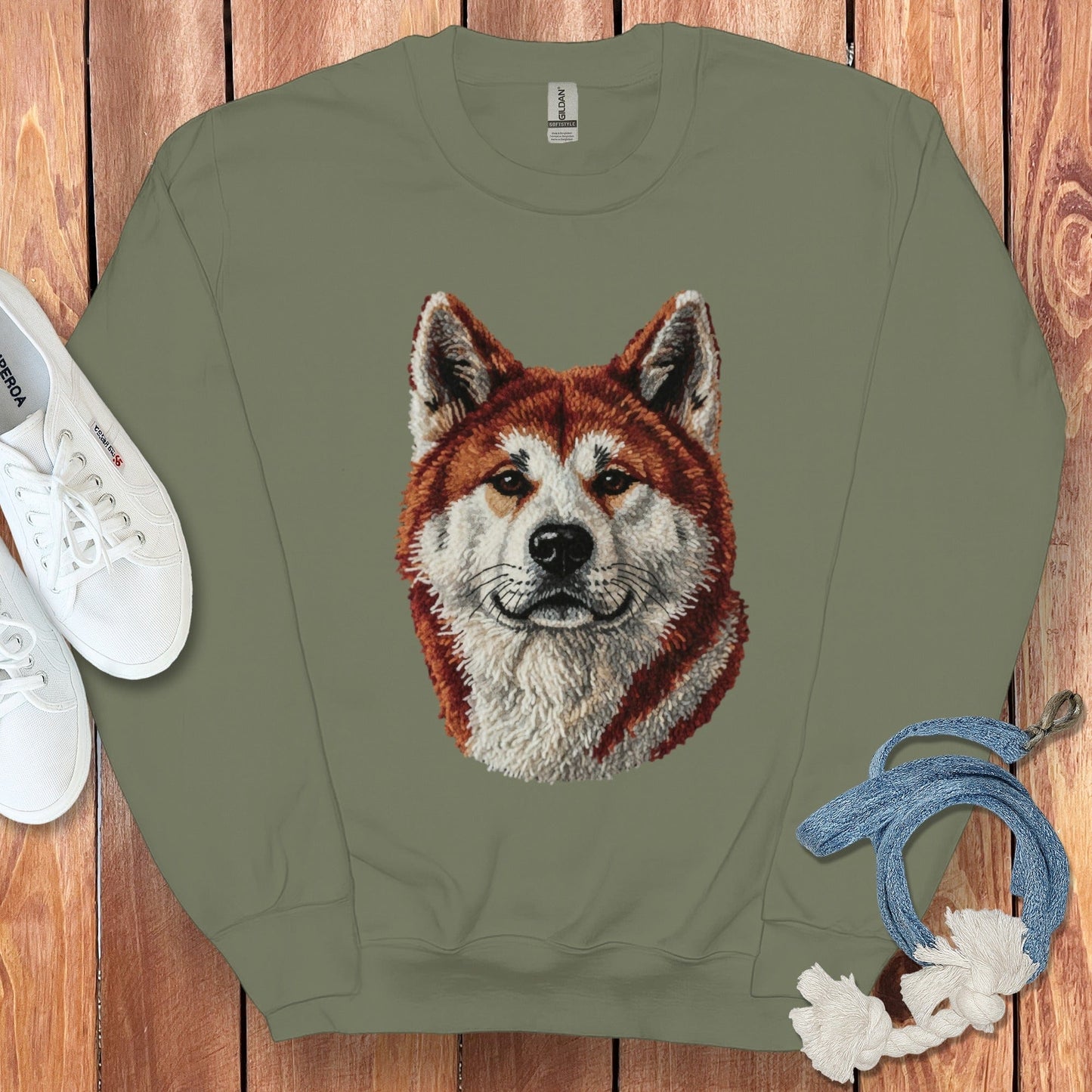 Husky Dog Embroidered Design Sweatshirt Product