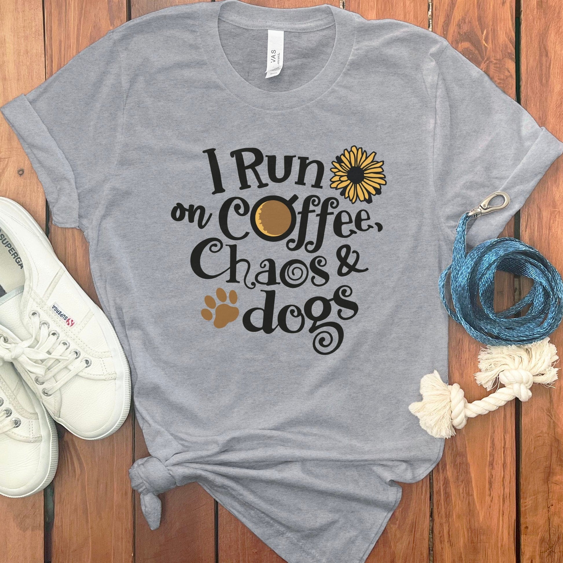 I Run on Coffee Chaos and Dogs Graphic Tee product