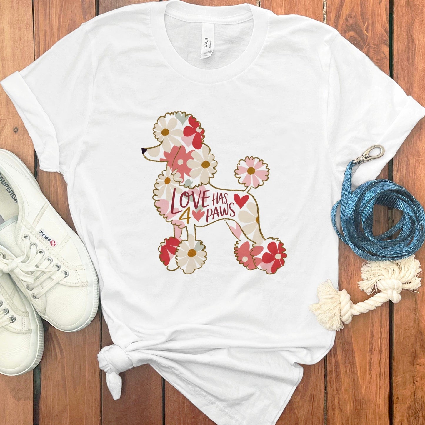 Love Has Four Paws Flower Design T-Shirt product