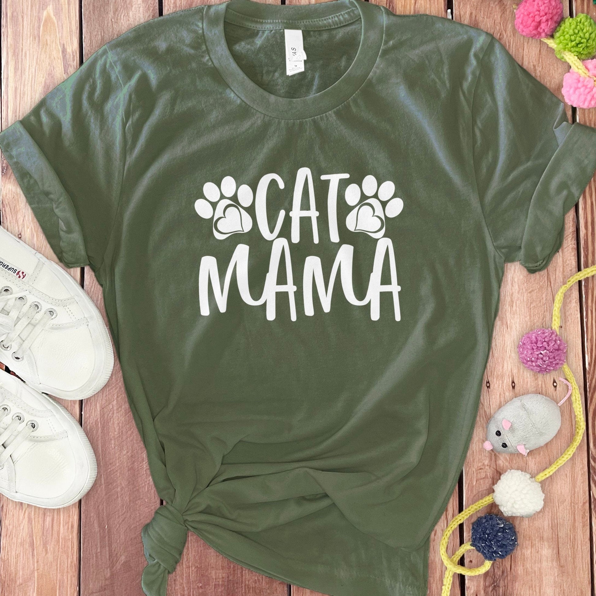 Cute Green Cat Mama T-Shirt for Pet Lovers Product