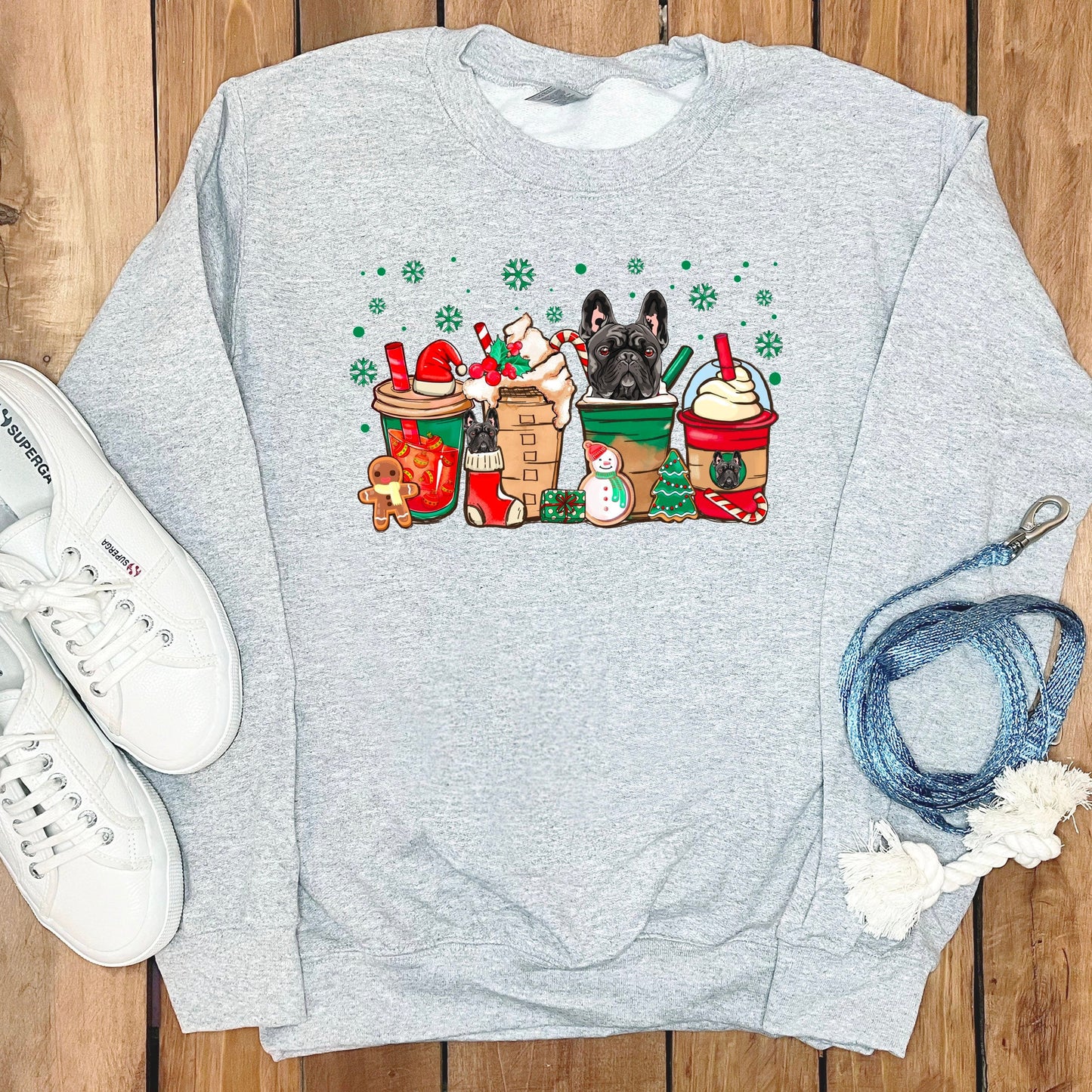 CHRISTMAS FRENCH BULLDOGS COFFEE SWEATSHIRT