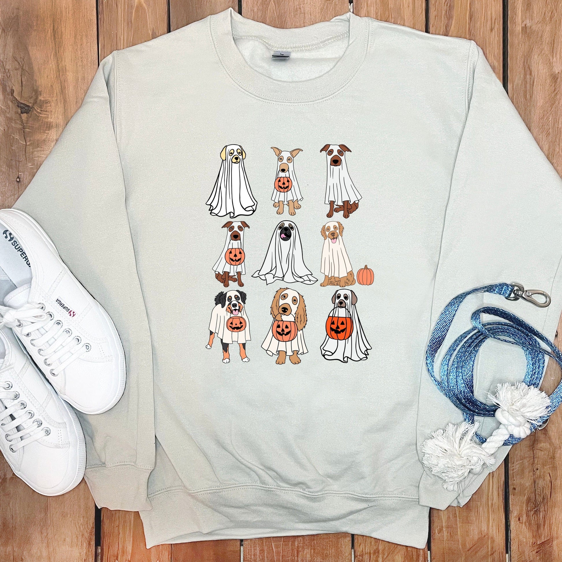 Halloween Dogs in Ghost Costumes Sweatshirt product type