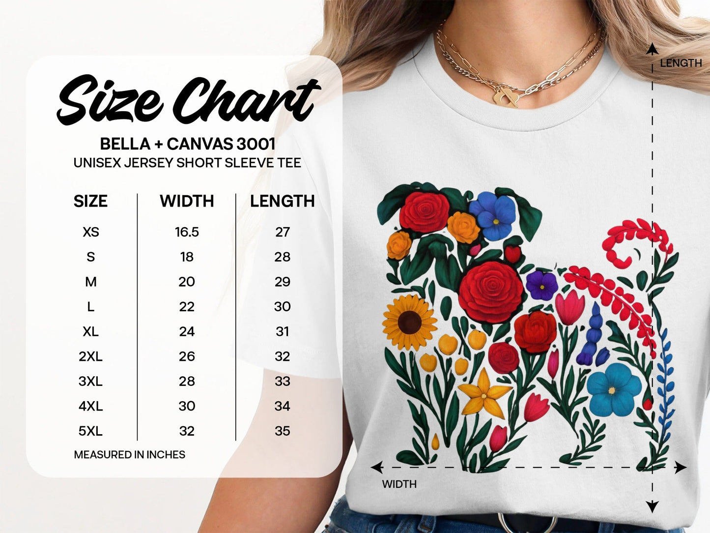 Colorful Floral Dog Design Short Sleeve Tee product type