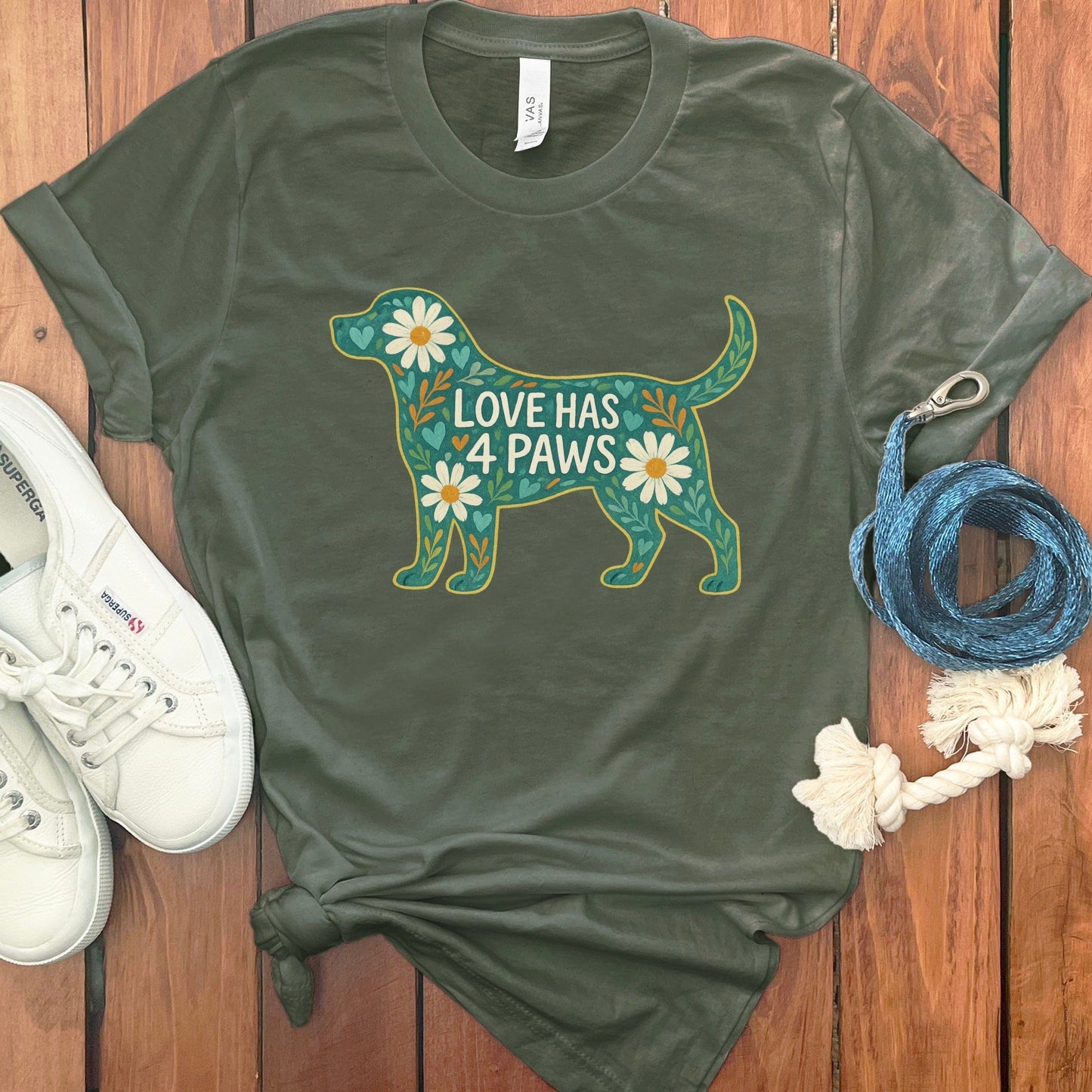 Love Has 4 Paws Graphic Dog Lover T-Shirt product type