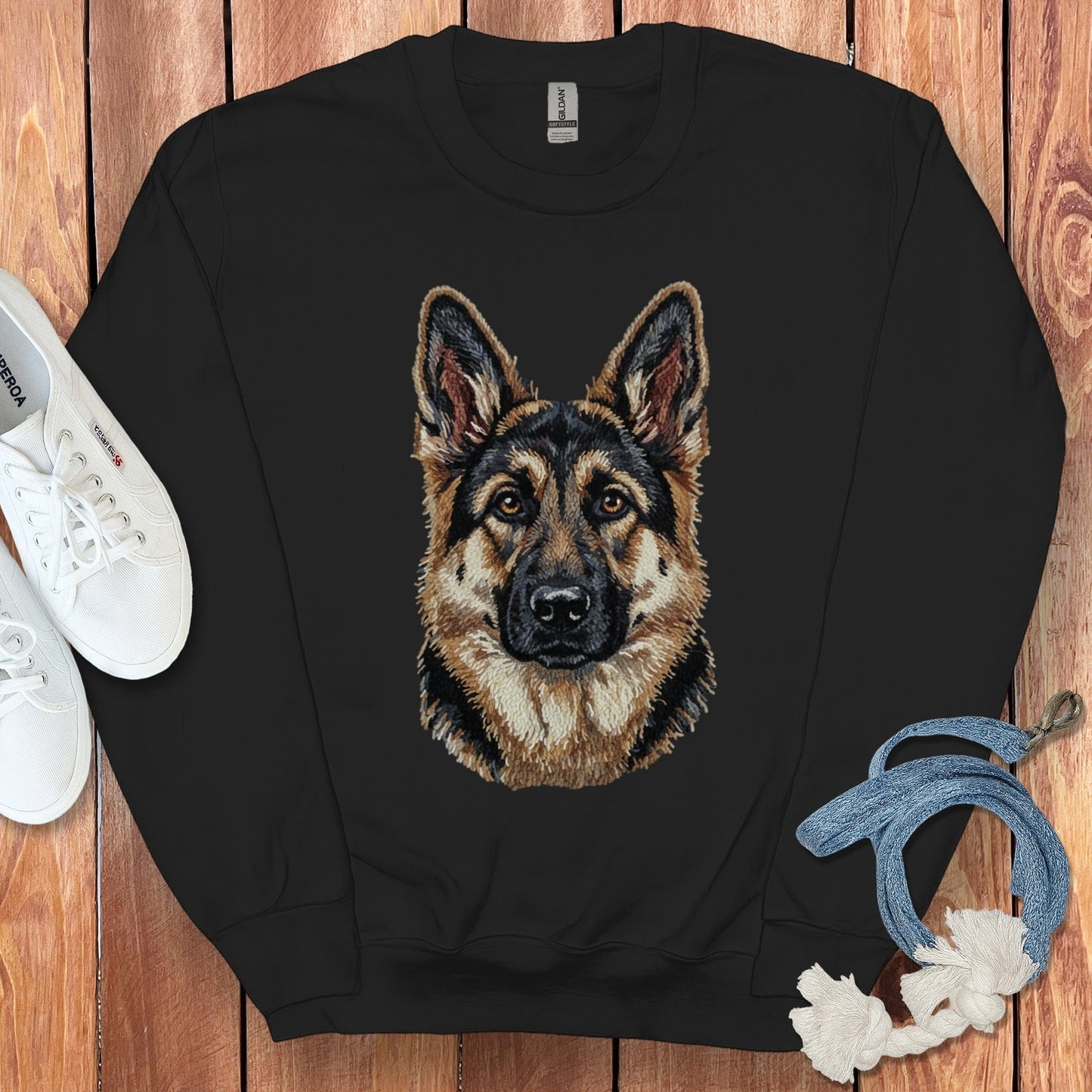 German Shepherd Dog Print Black Sweatshirt product