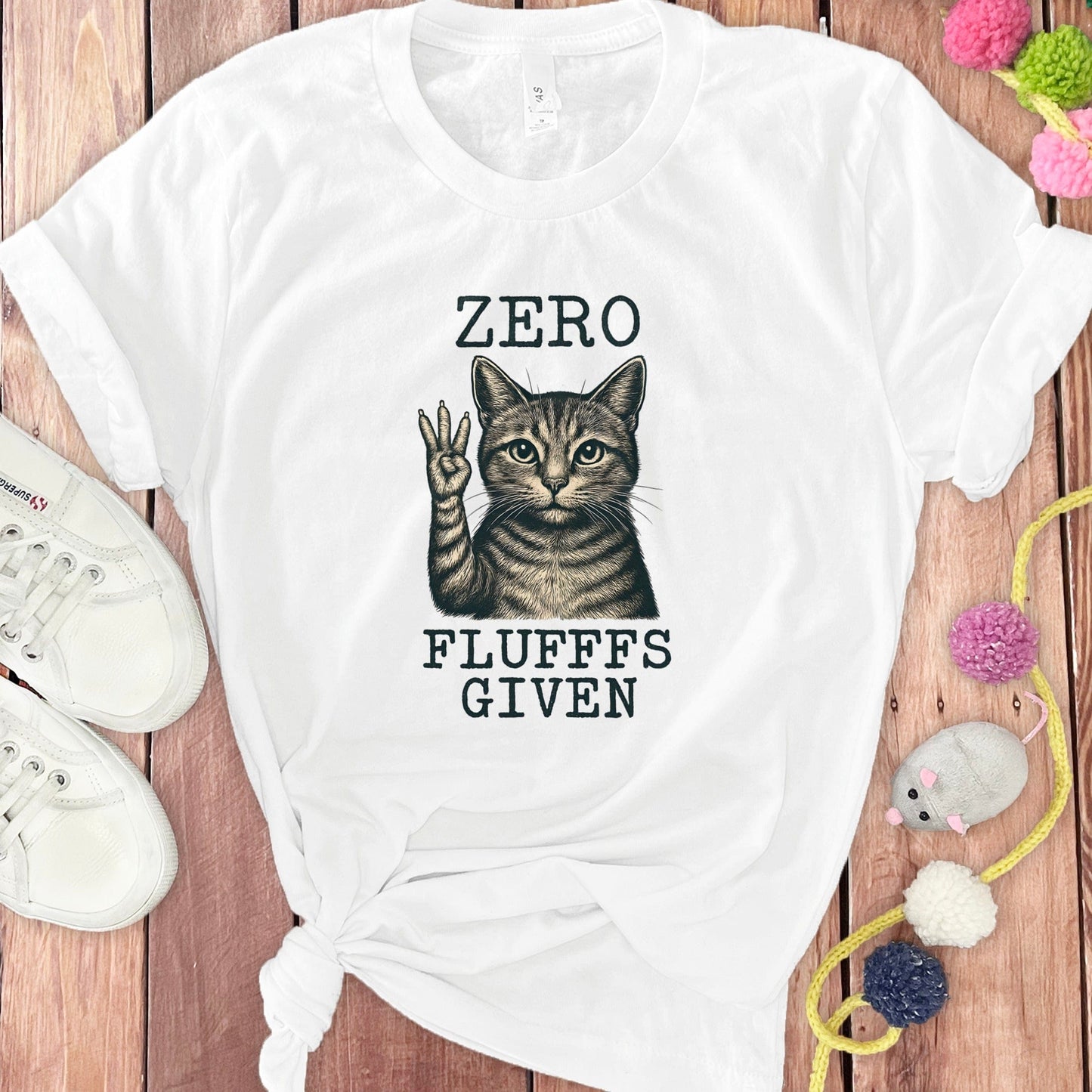 Zero Flufffs Given Cat Graphic Unisex Tee Shirt product type