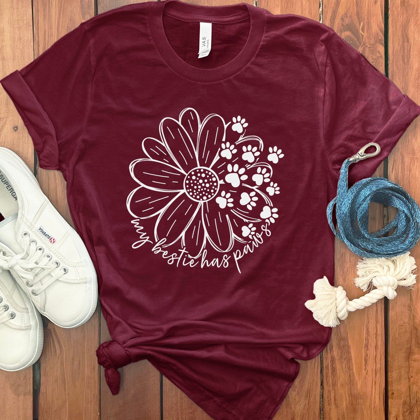 My Bestie Has Paws Flower Paw Print Shirt product type