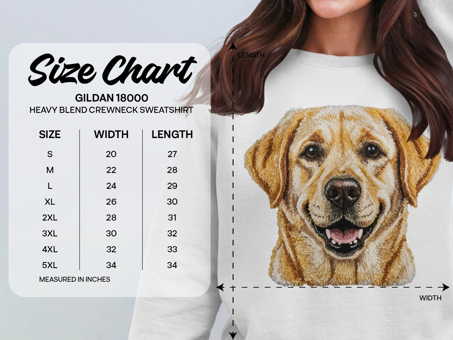 Golden Retriever Design Heavy Blend Crewneck Sweatshirt